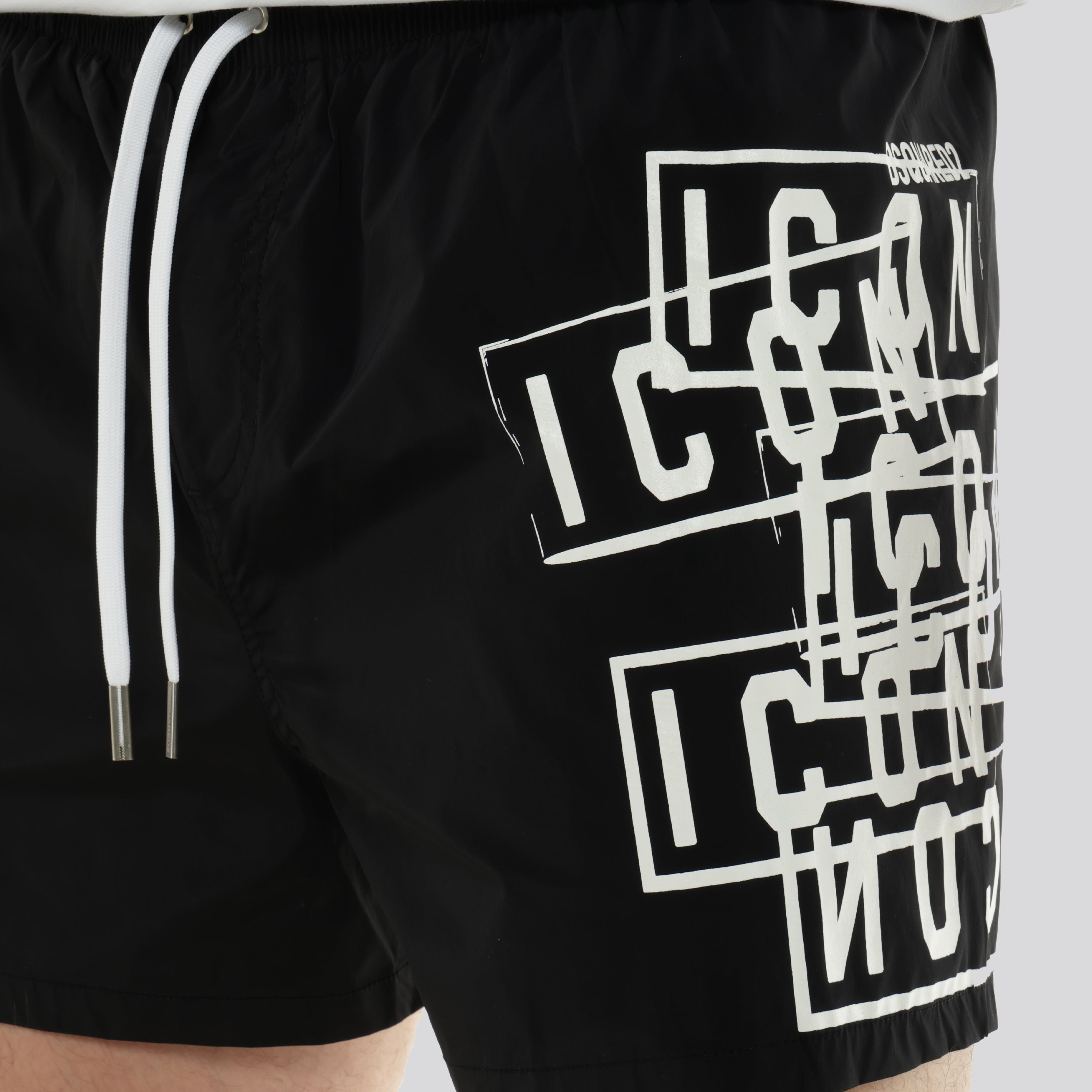 Pantaloneta Negra Dsquared2 Icon Stamps