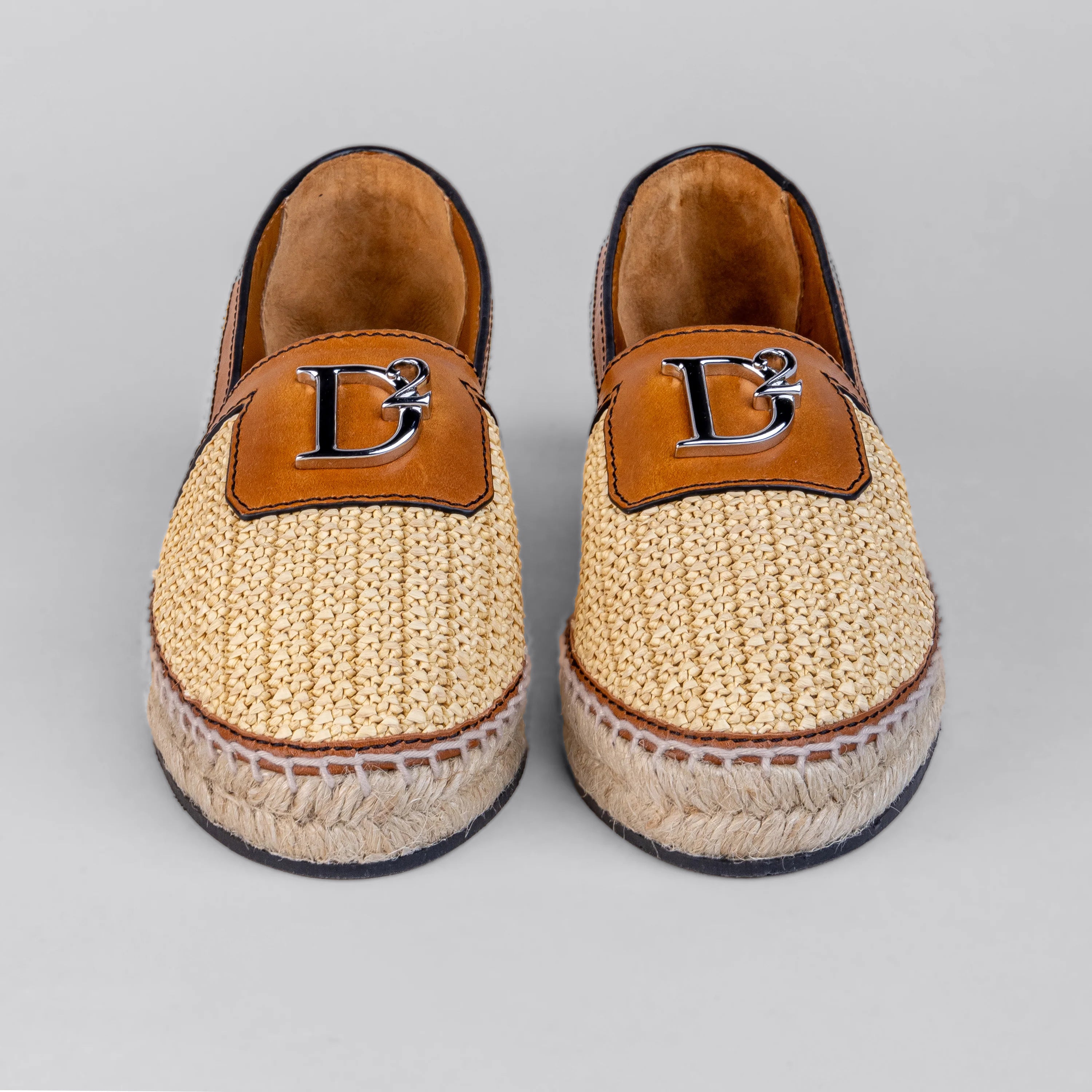 Espadrilles Beige Dsquared2 Placa Plateada