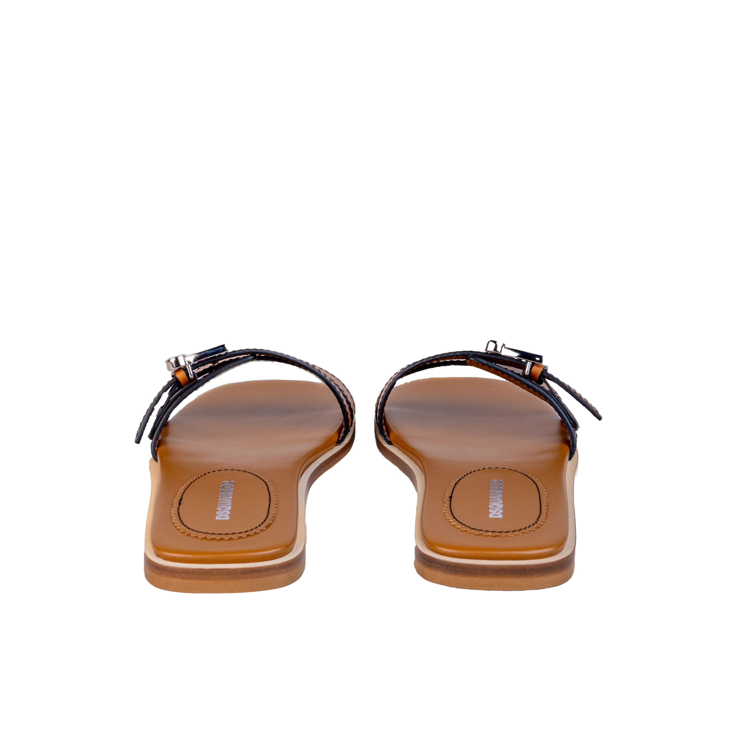 Sandalias Café Dsquared2 Placa Plateada