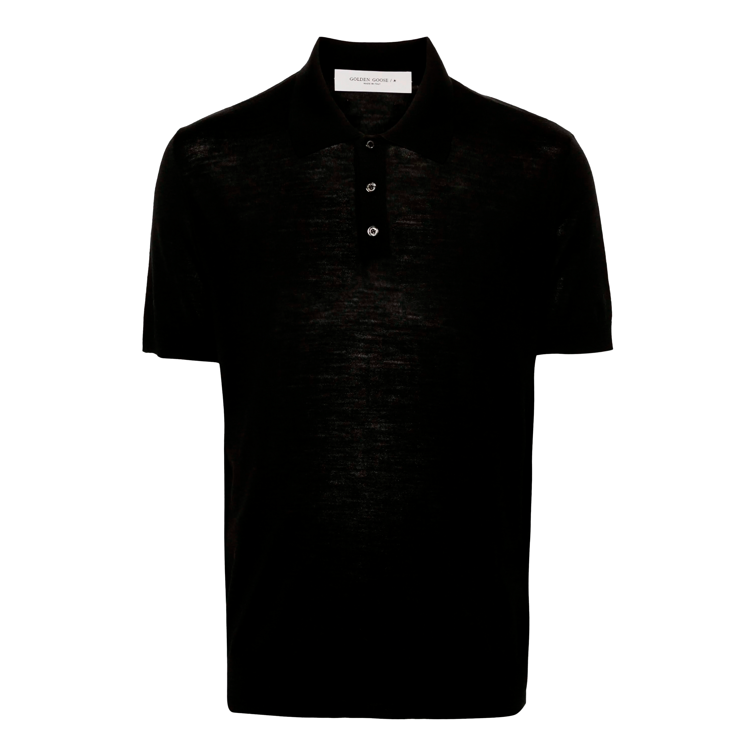 Camiseta Tipo Polo Negra Golden Goose Merino