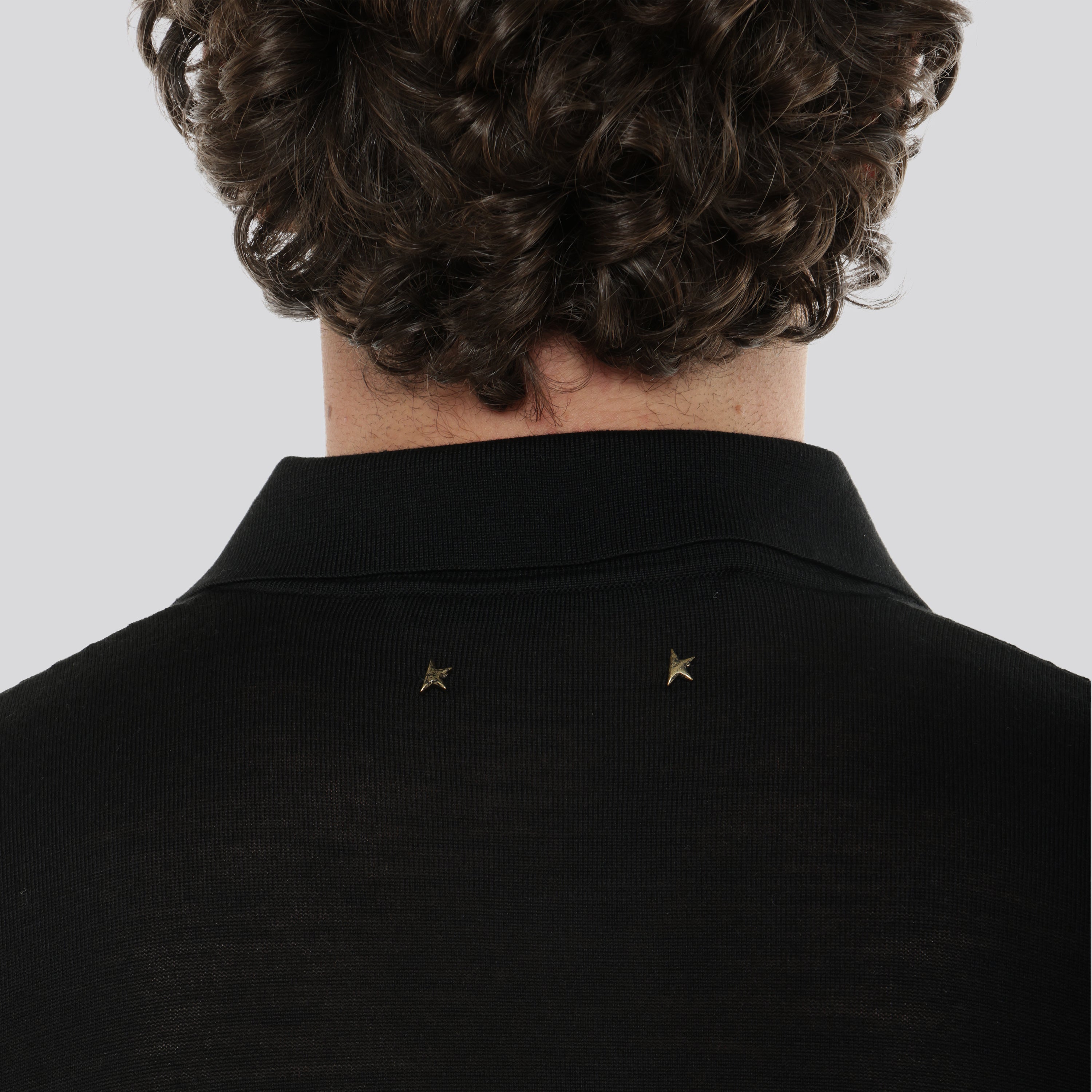 Camiseta Tipo Polo Negra Golden Goose Merino