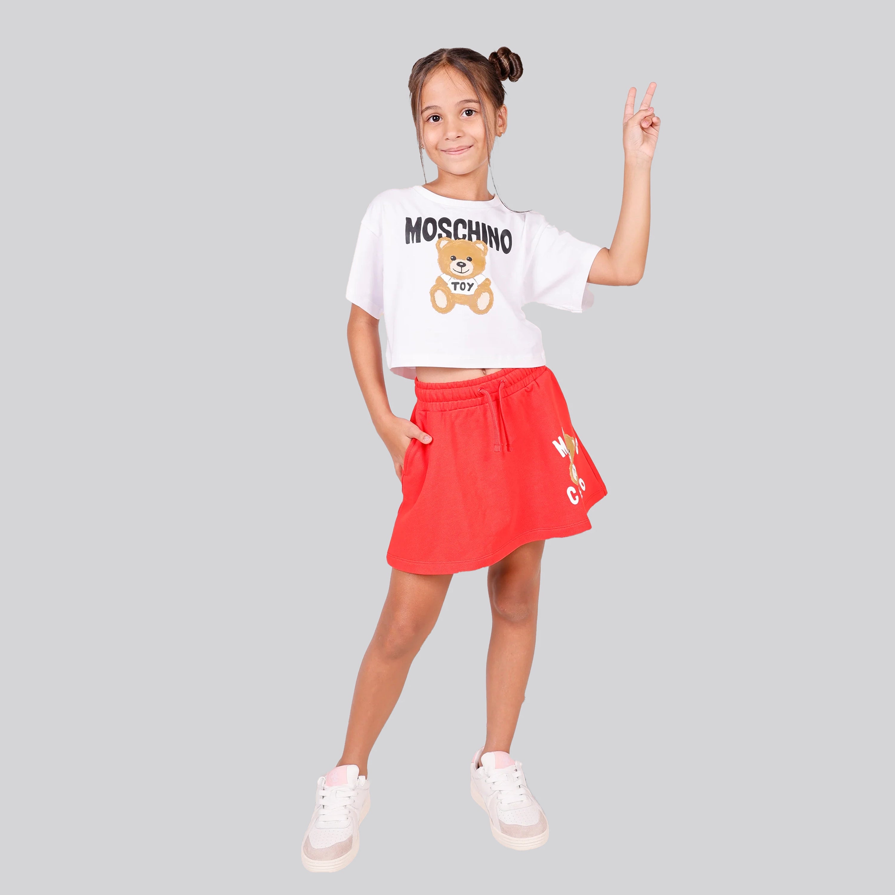 Set Blanco Rojo Moschino Kids Teddy
