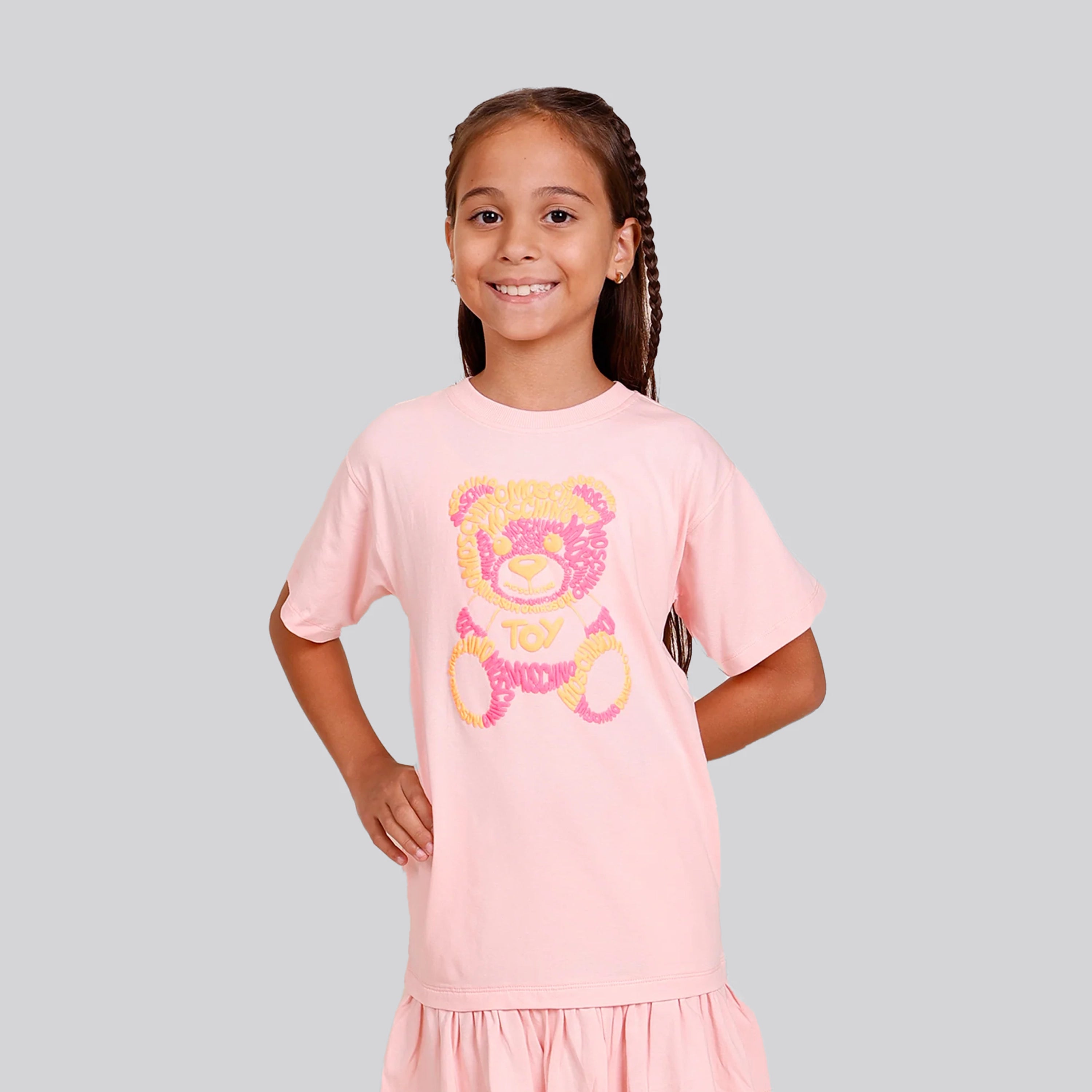 Vestido Rosado Naranja Moschino Kids Teddy