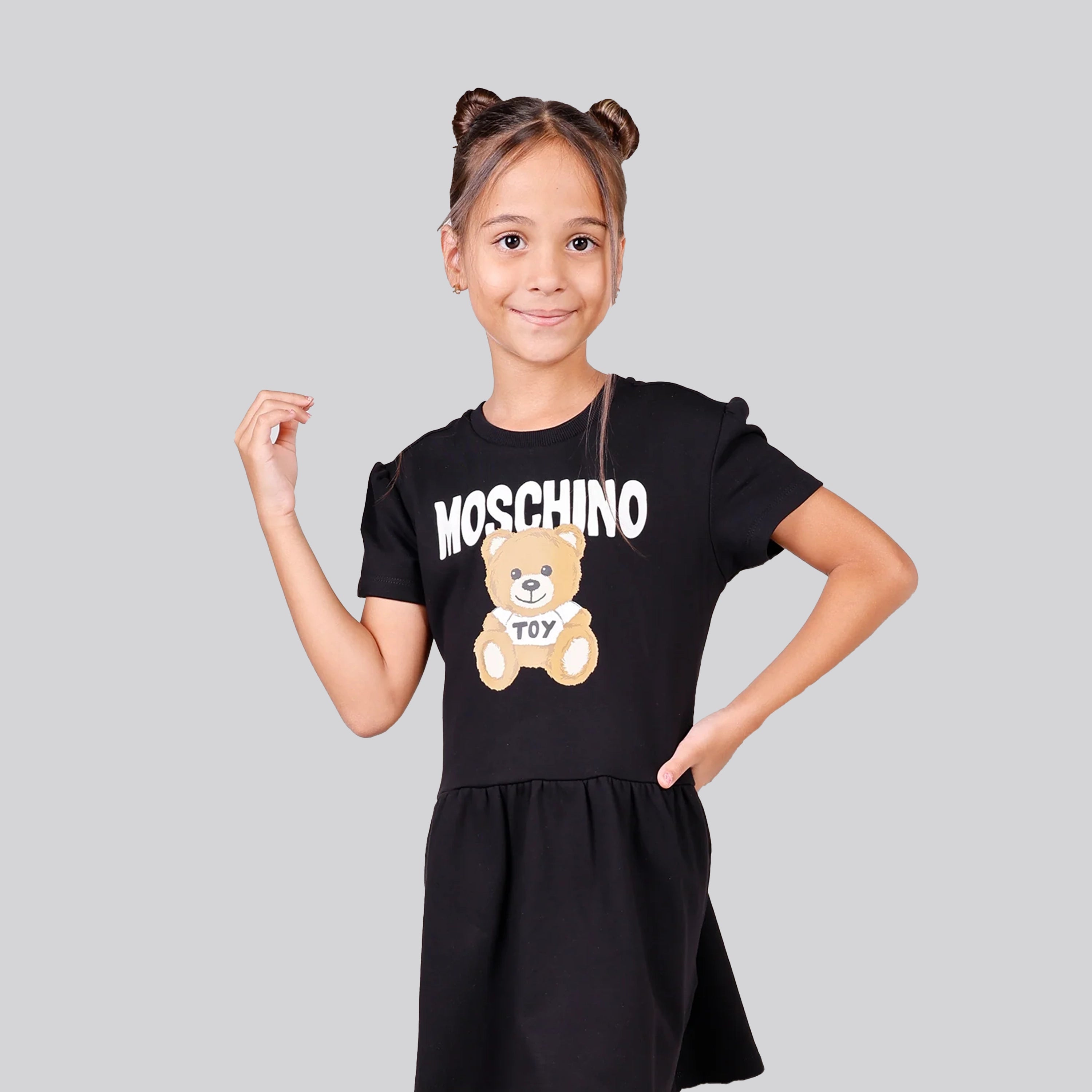 Vestido Negro Moschino Kids Teddy