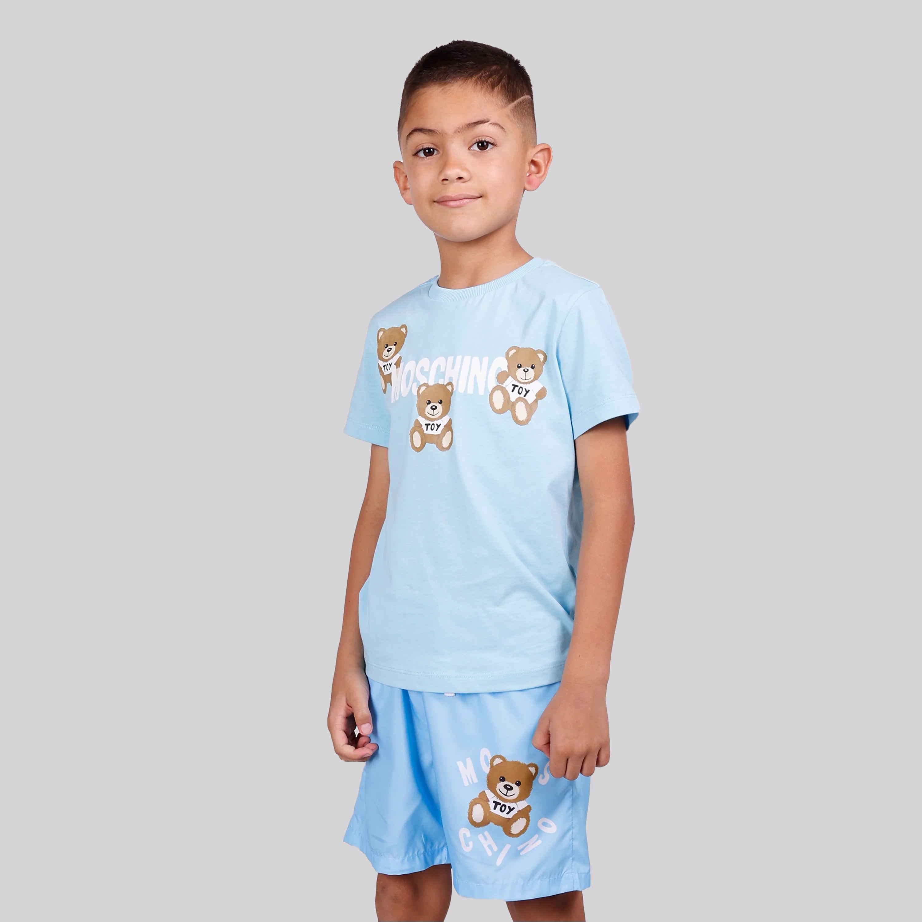 Camiseta Azul Claro Moschino Kids Teddys
