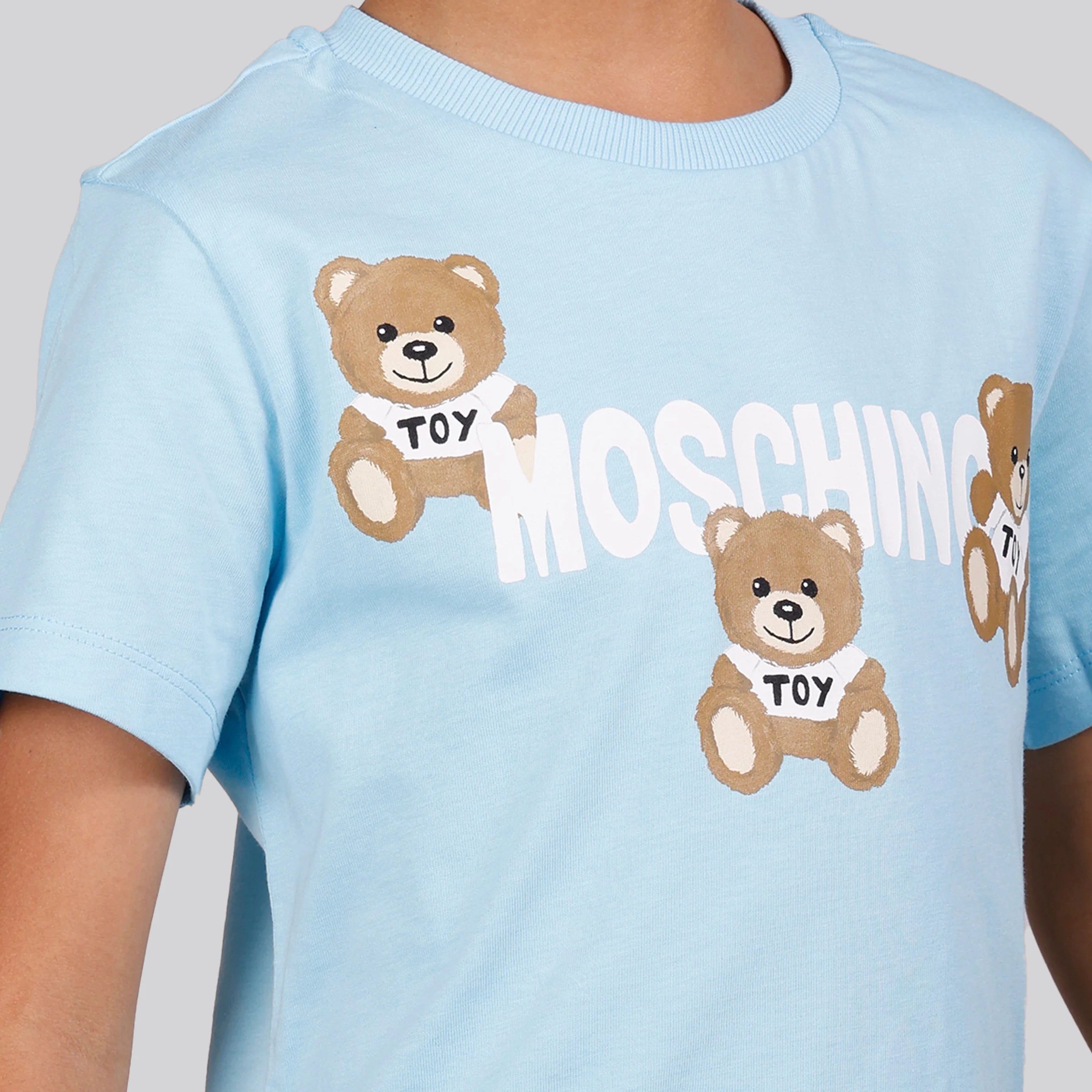 Camiseta Azul Claro Moschino Kids Teddys