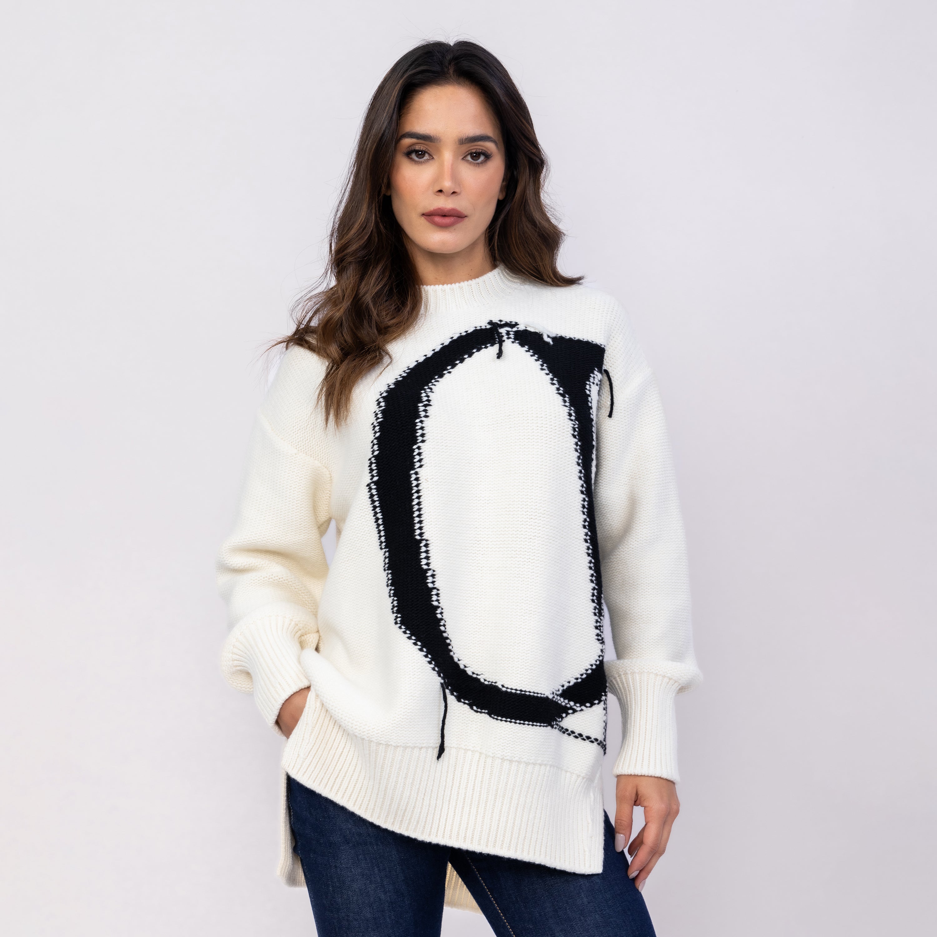 Suéter Blanco Off-White Ow Maxi Logo