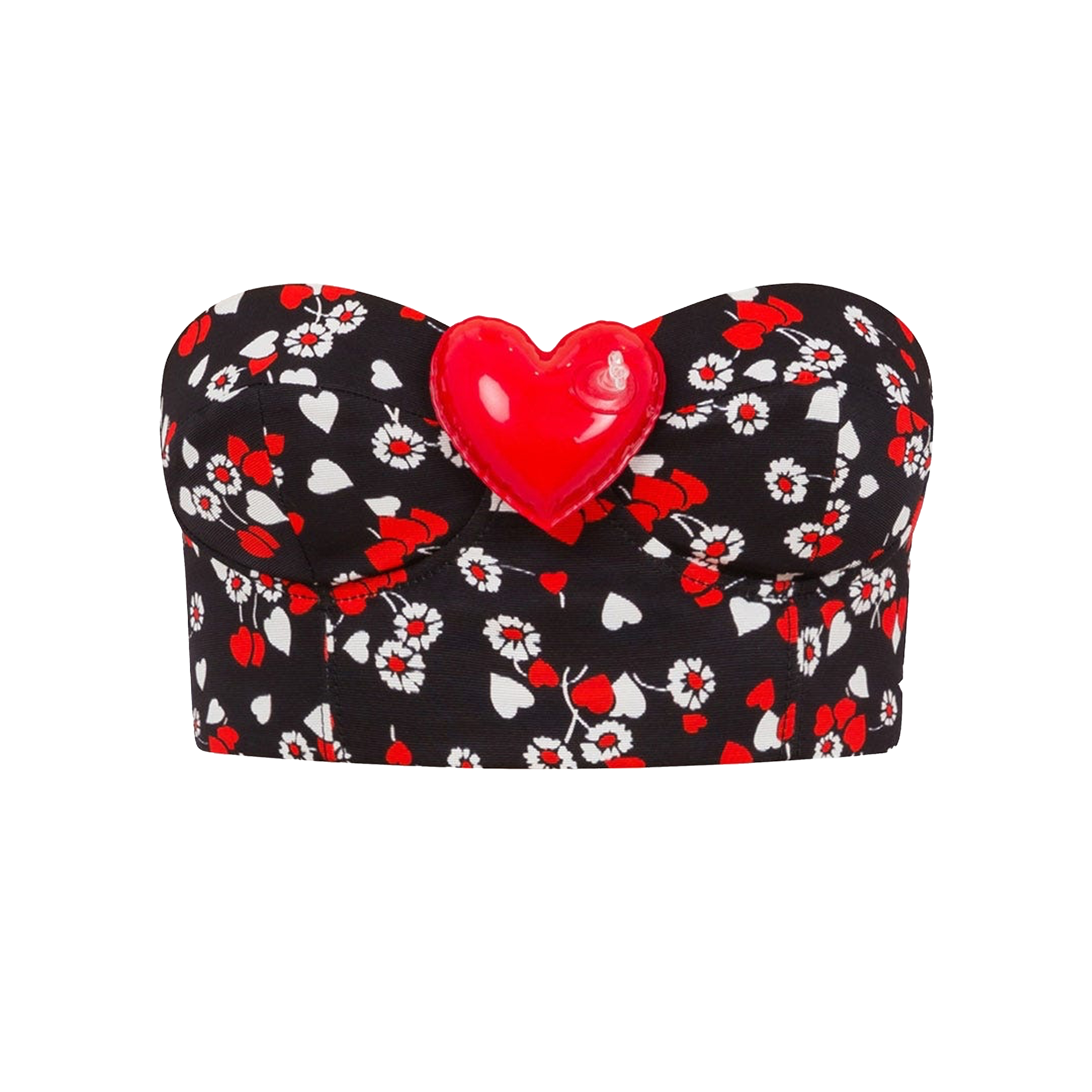 Top Negro Moschino Couture Heart