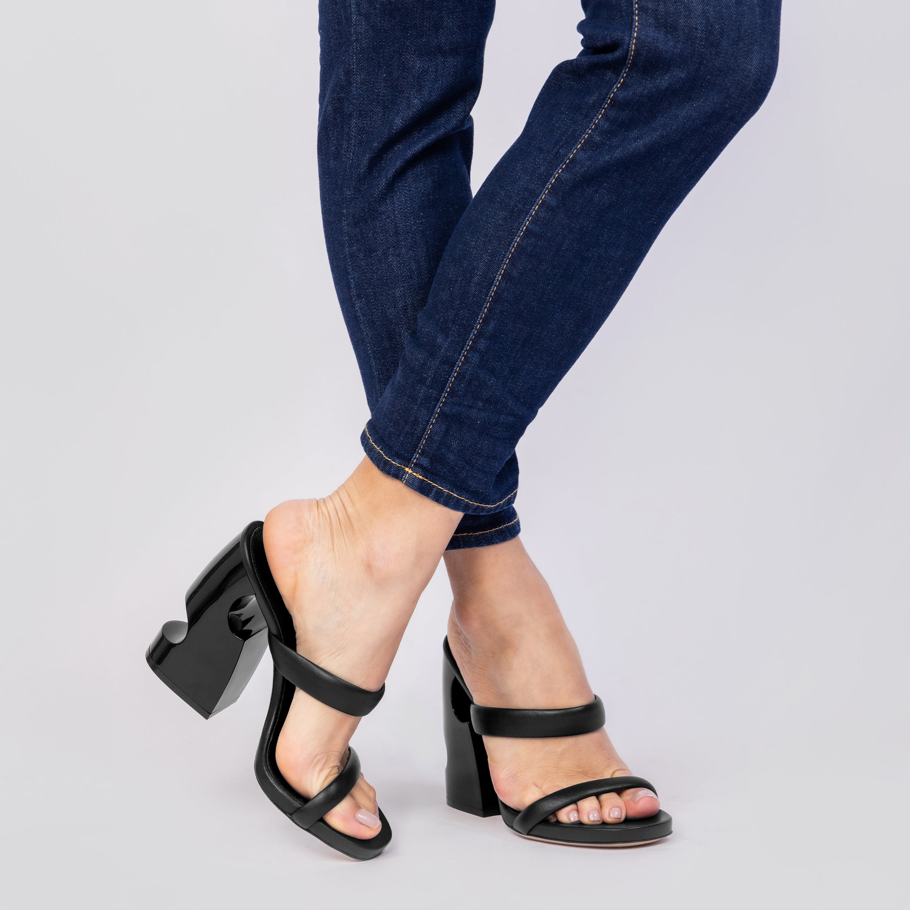 Sandalias de Tacón Negras Off-White Metheor