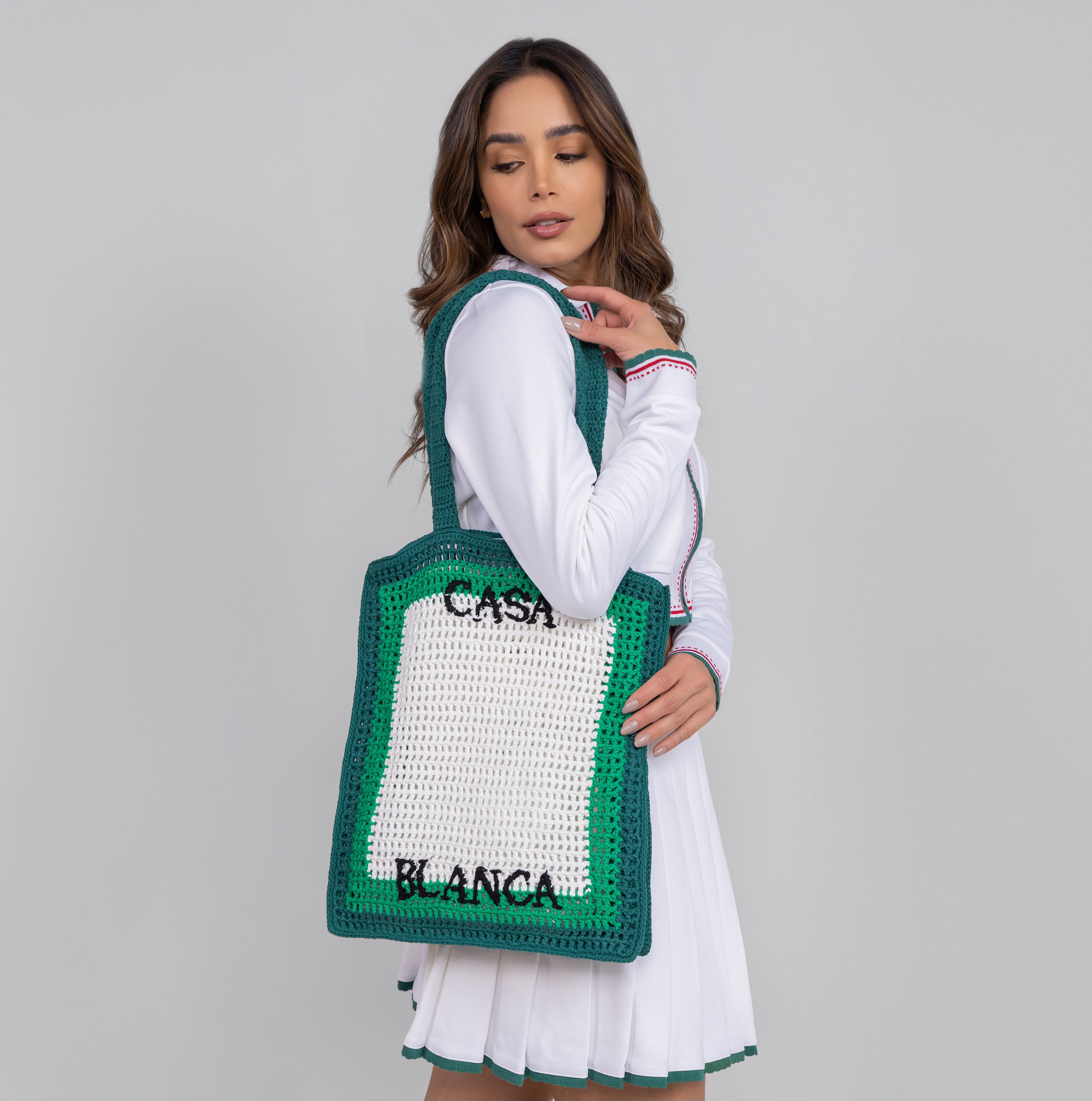 Bolso Verde Casablanca Crochet Tennis
