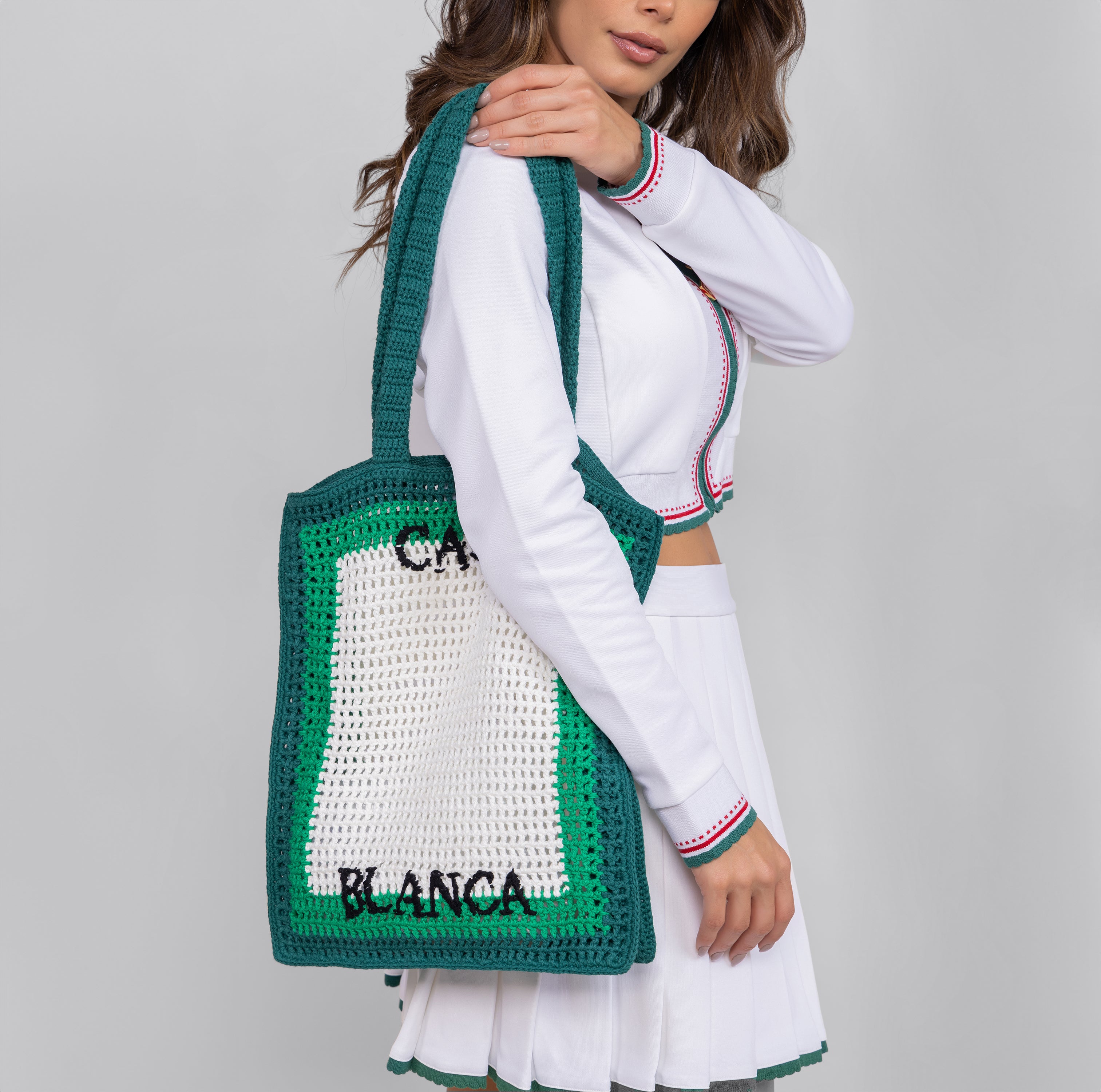 Bolso Verde Casablanca Crochet Tennis