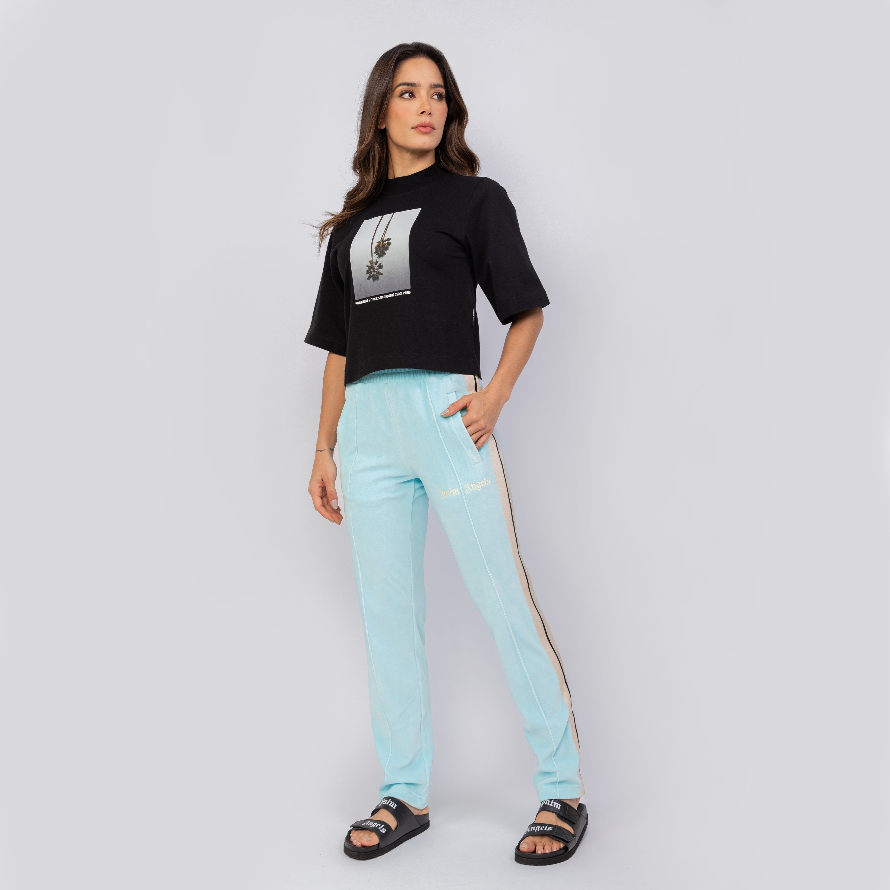 Camiseta Negra Palm Angels Mirage Boxy Fit