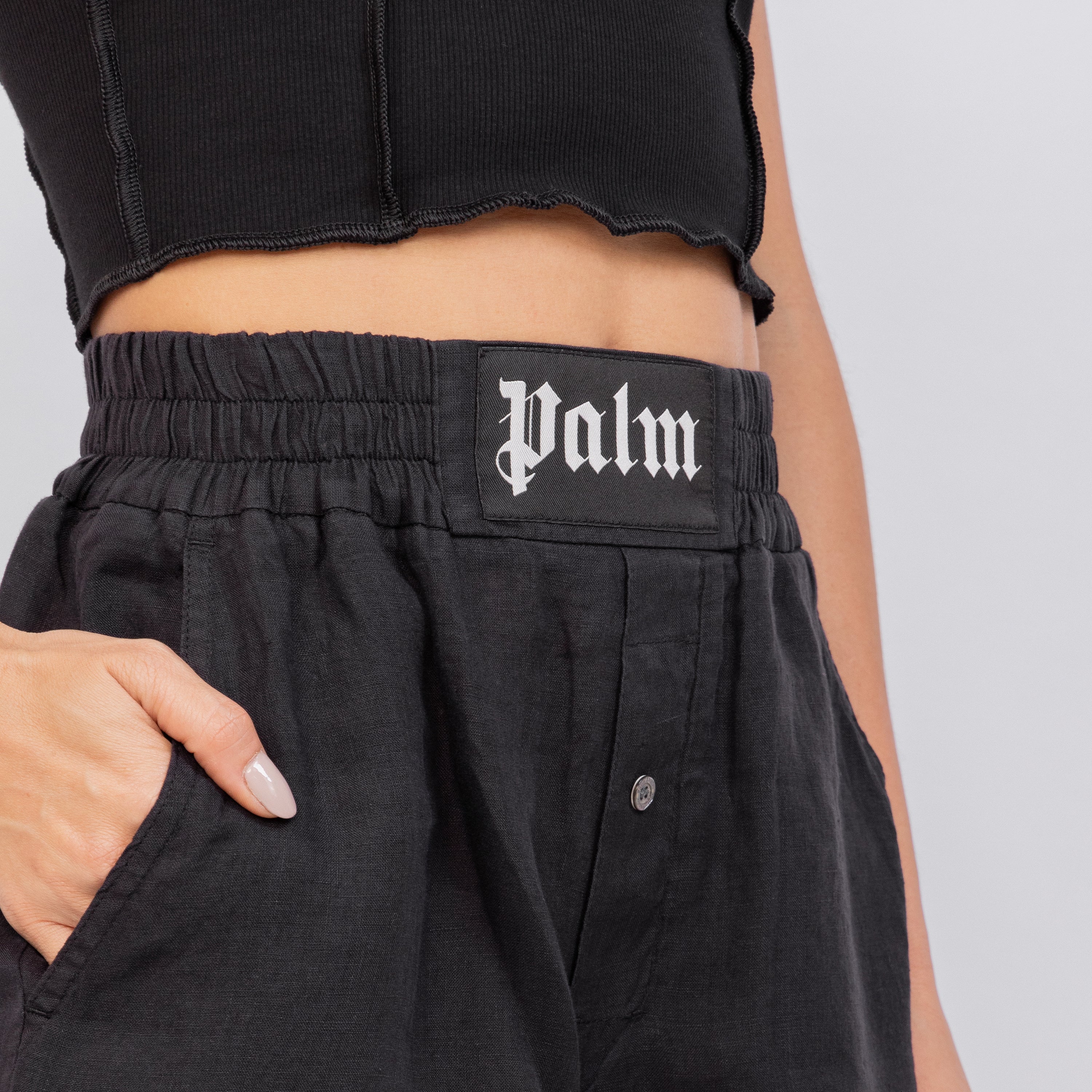 Short Negro Palm Angels Linen