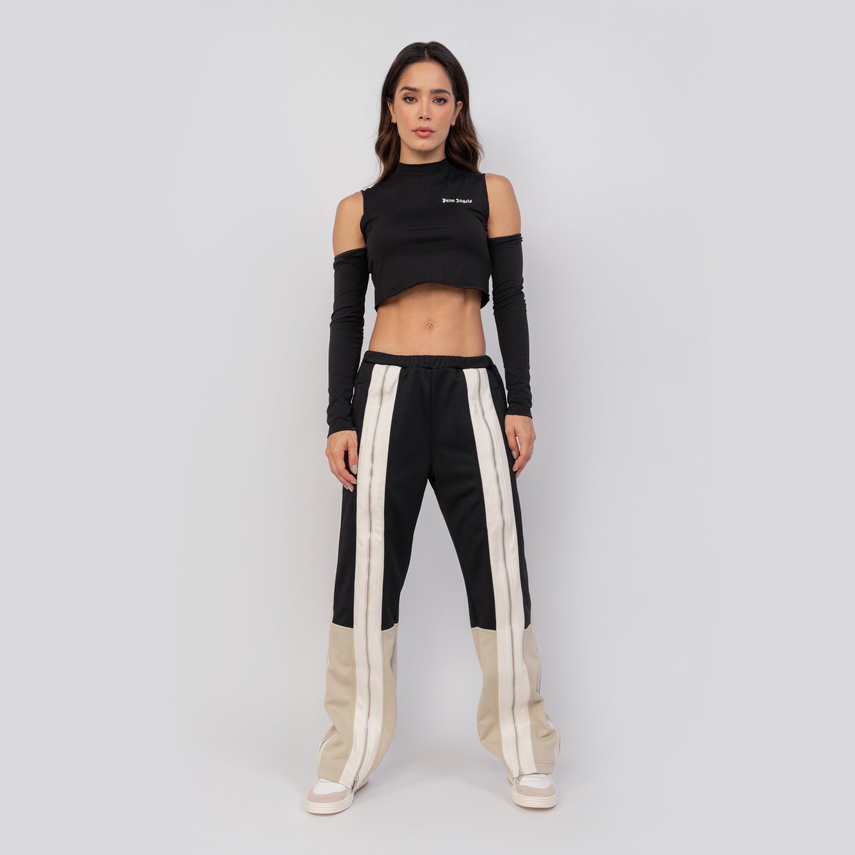 Top Negro Palm Angels Logo Cutout