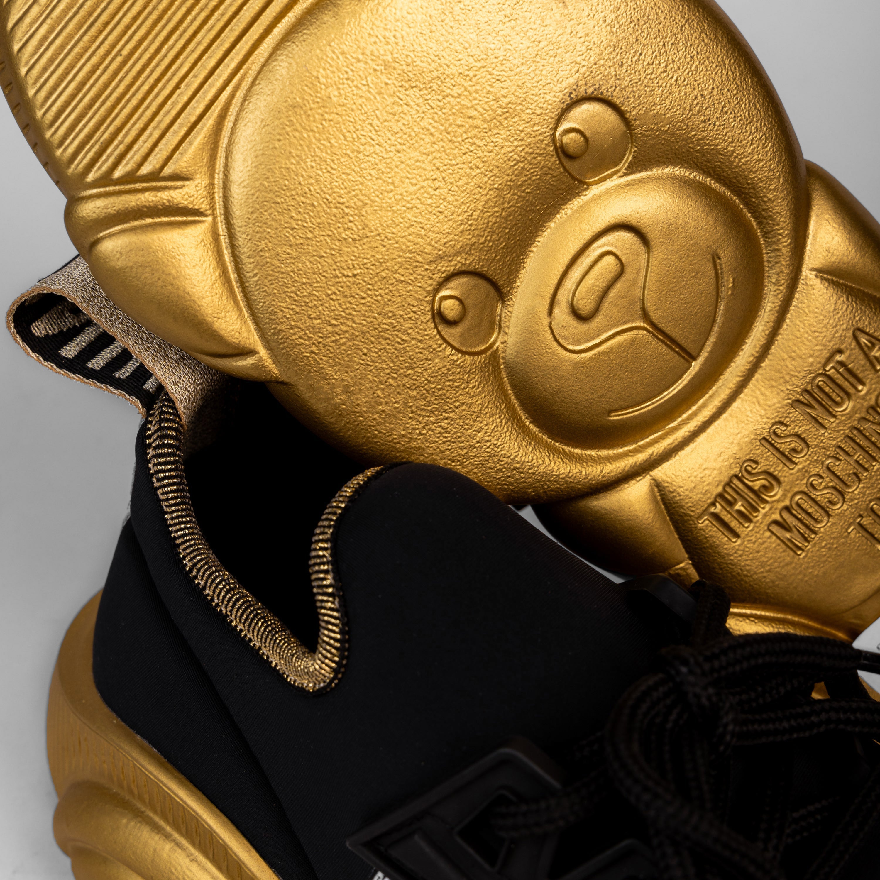 Sneakers Negro Moschino Orso30 Lycra Negro/Oro