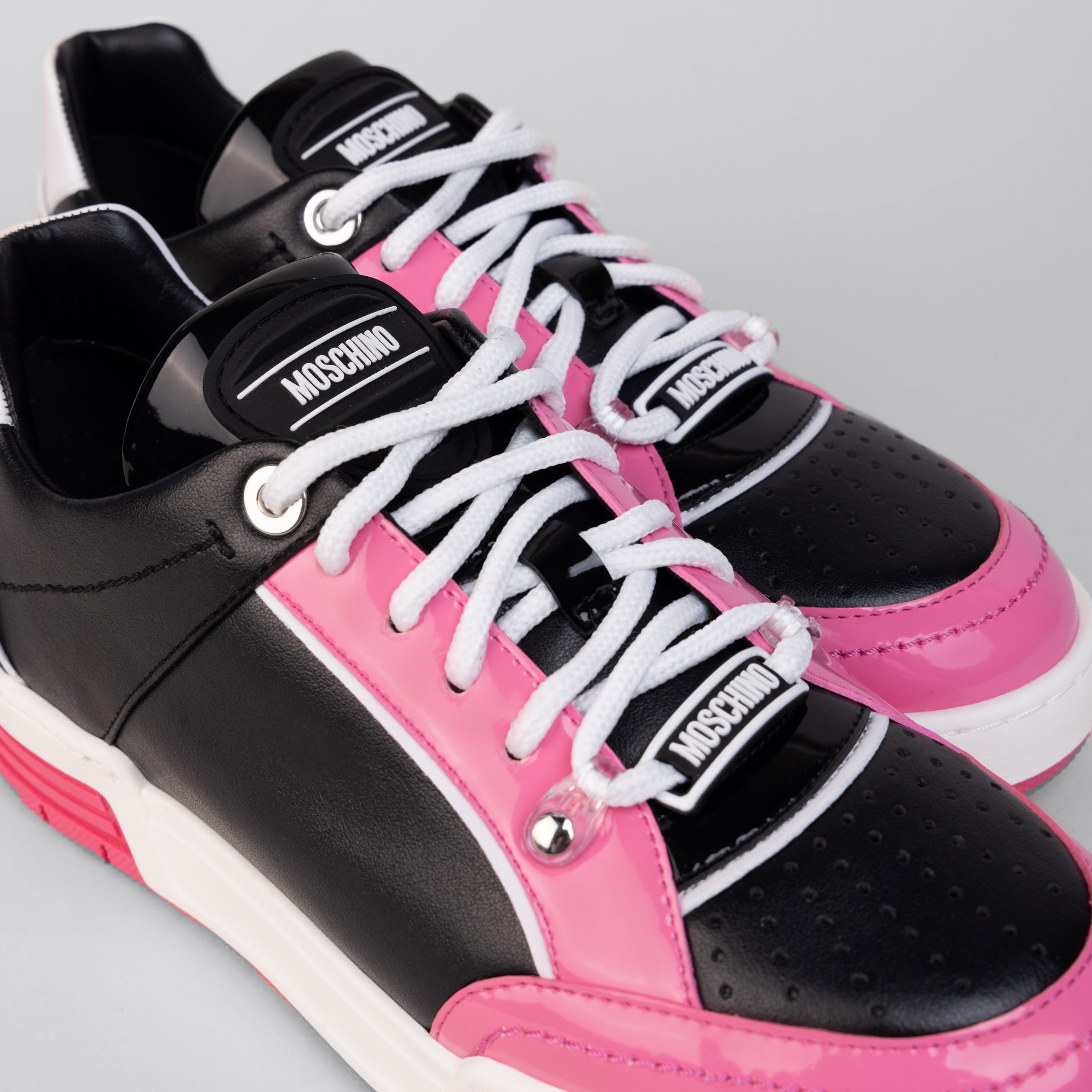 Sneakers Negro Moschino Rosado Low Top