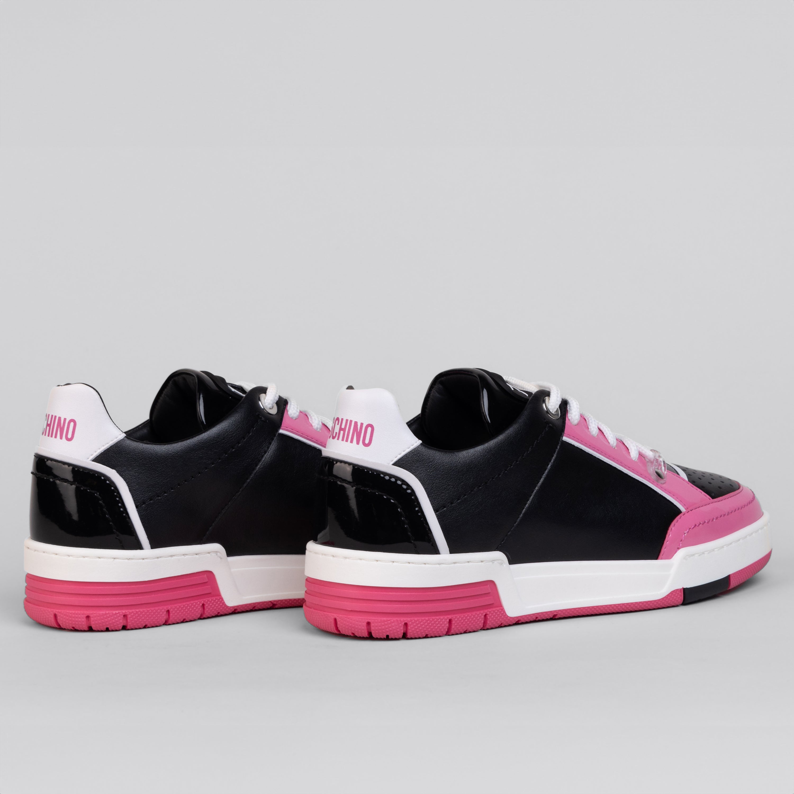 Sneakers Negro Moschino Rosado Low Top