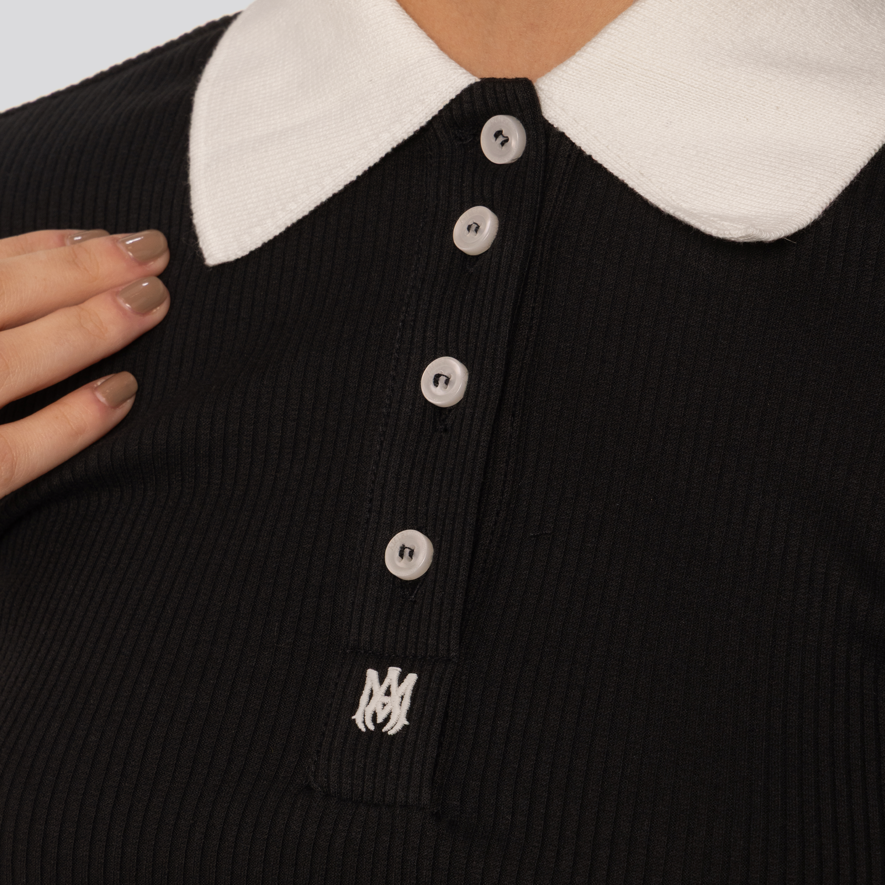 Camiseta Tipo Polo Negra AMIRI MA LS