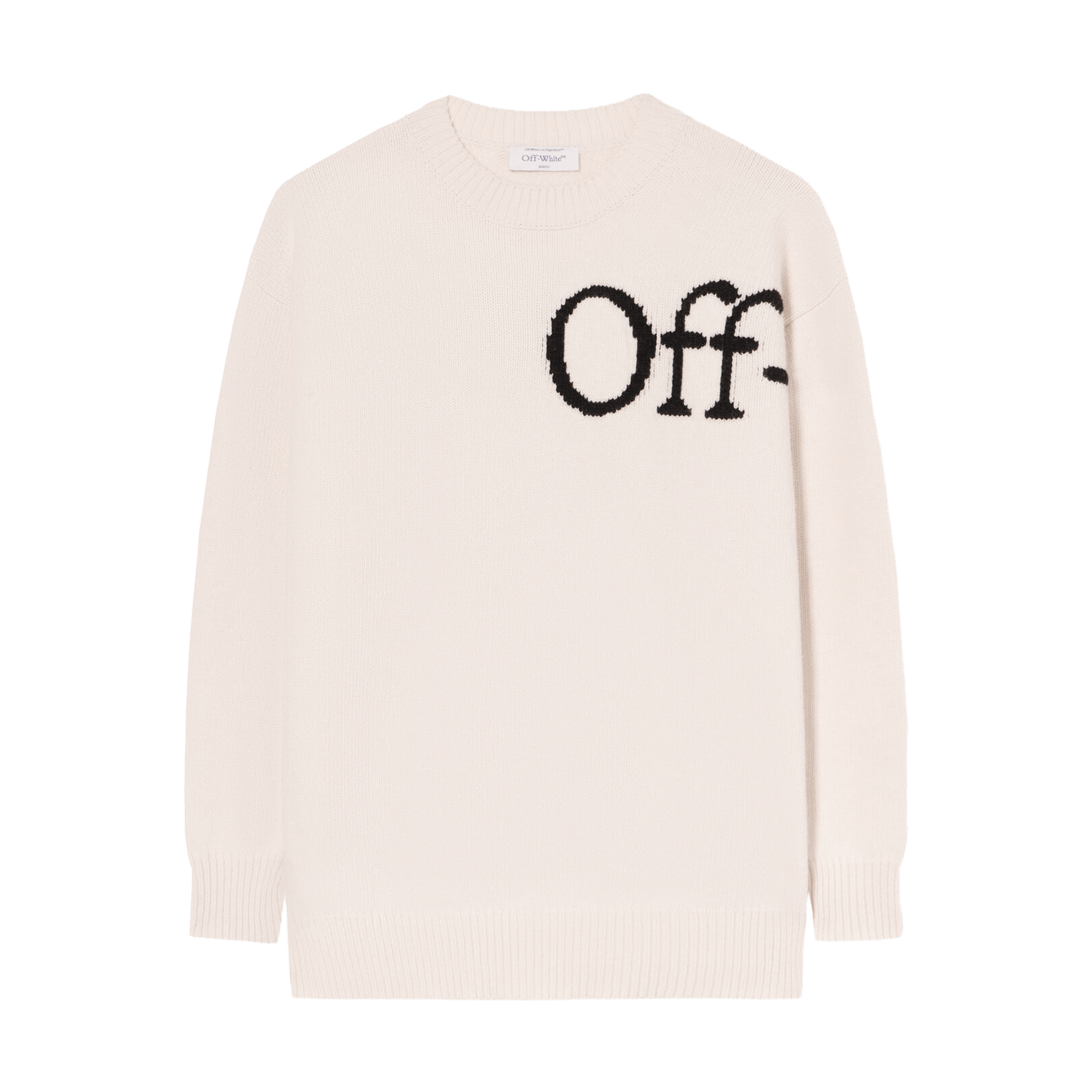 Sueter Beige Off-White Half Logo