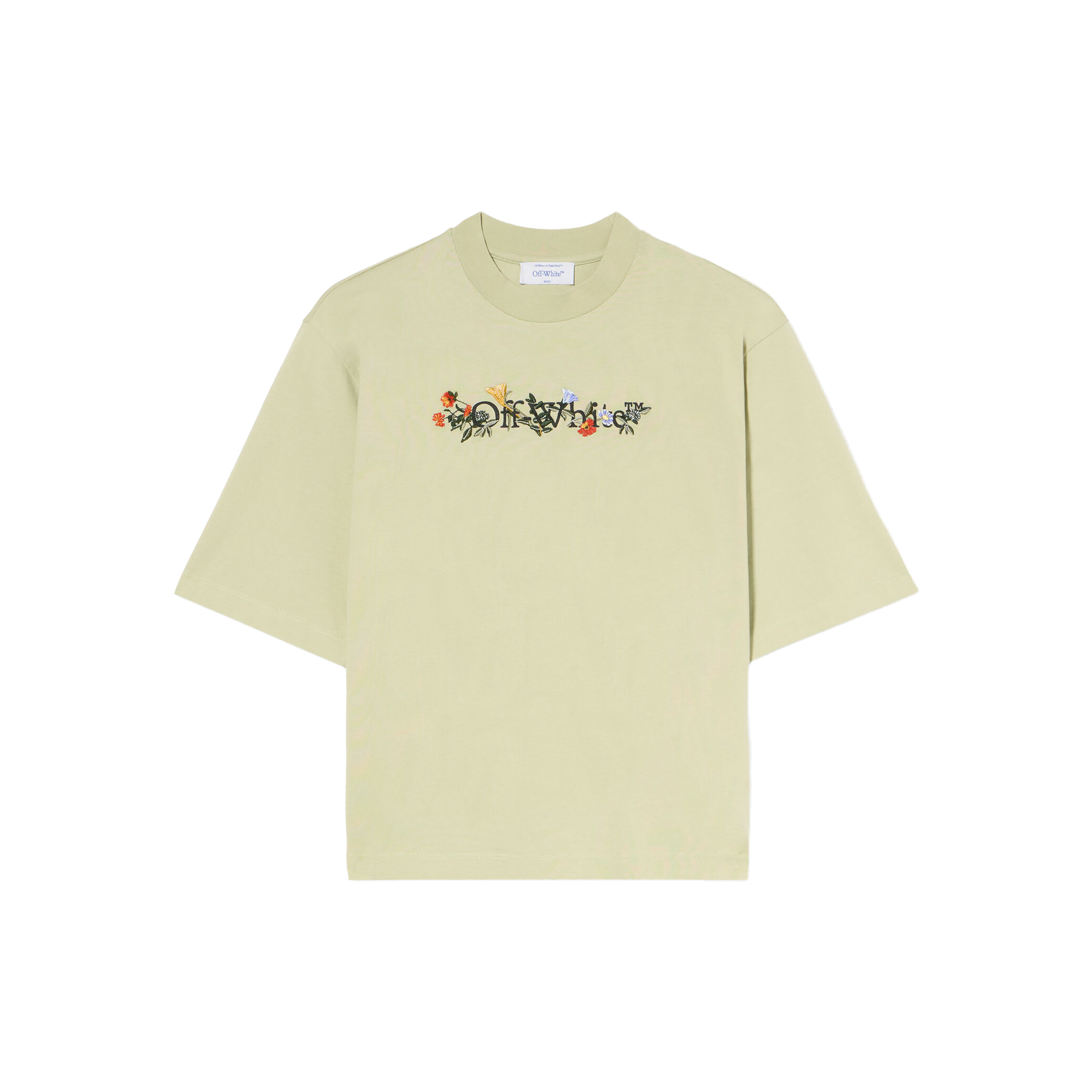 Camiseta Verde Off-White Bookish Flowers