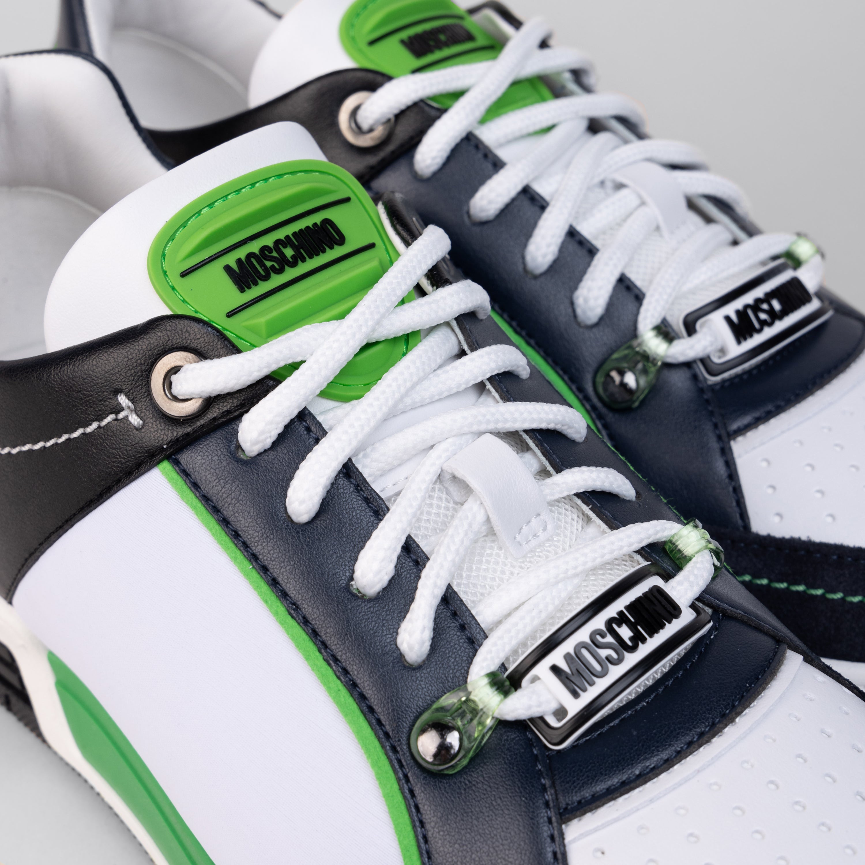Sneakers Blanco Moschino Verde Two-Tone