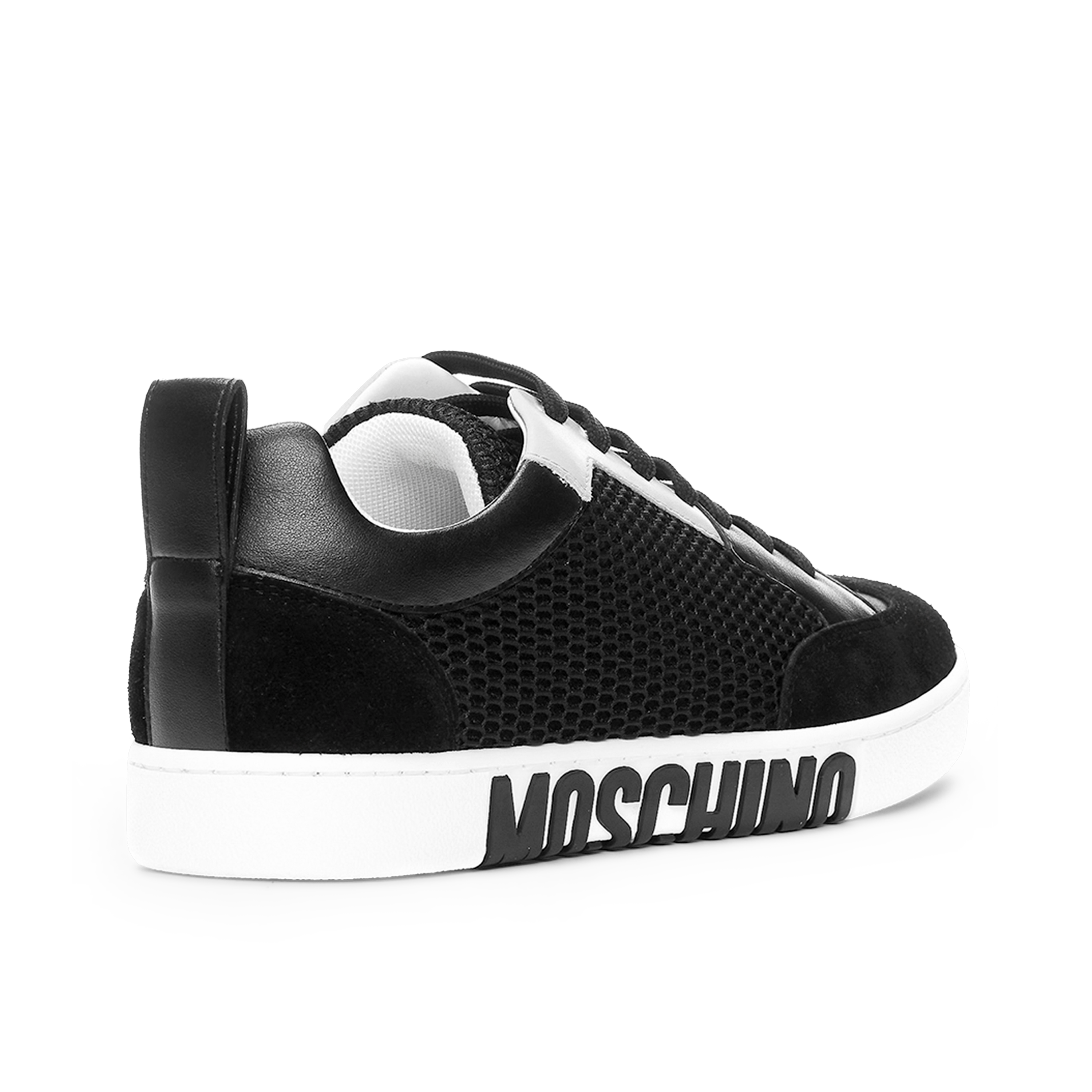 Sneakers Negro Moschino Blanco Mesh-Panel