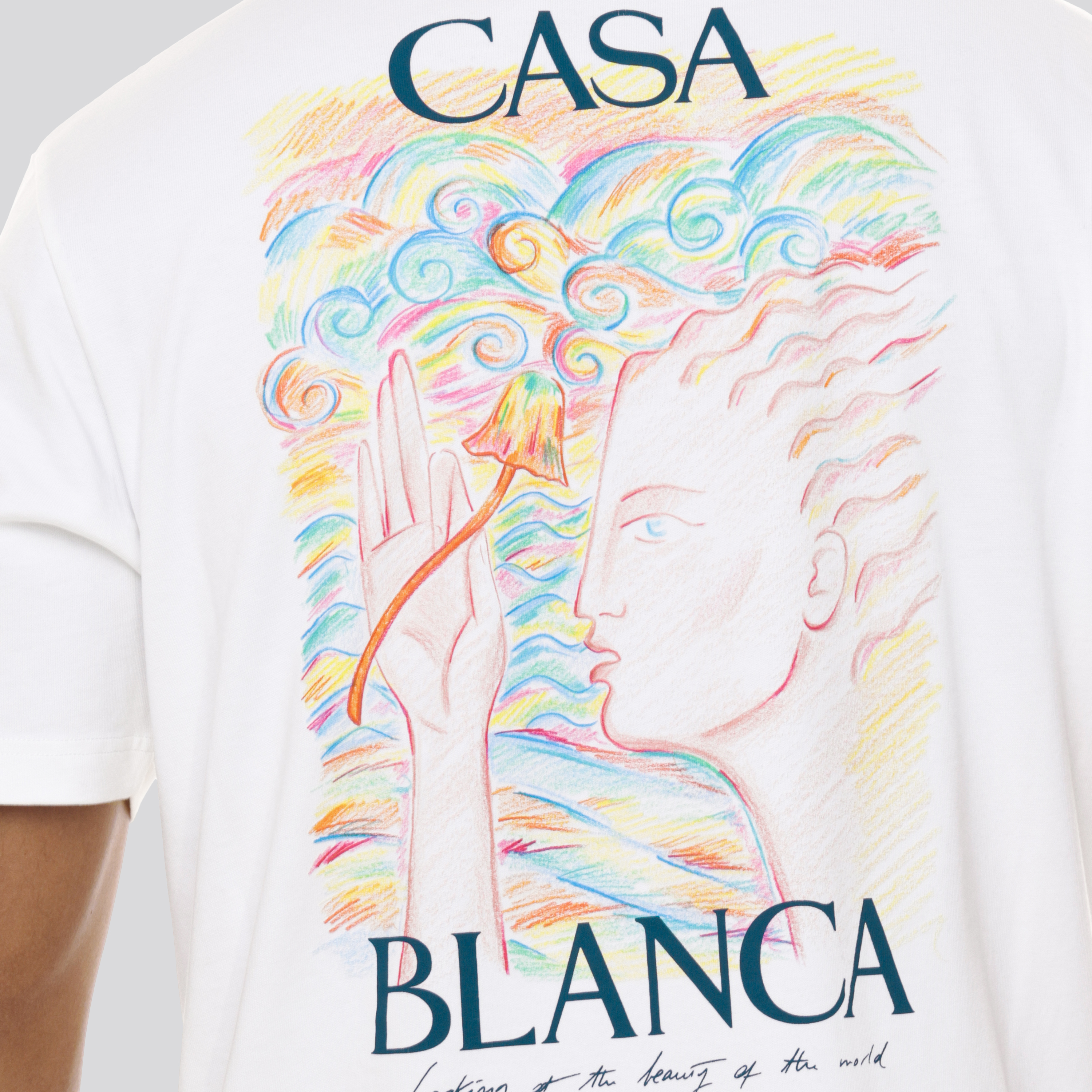 Camiseta Blanca Casablanca Rainbow Mushroom