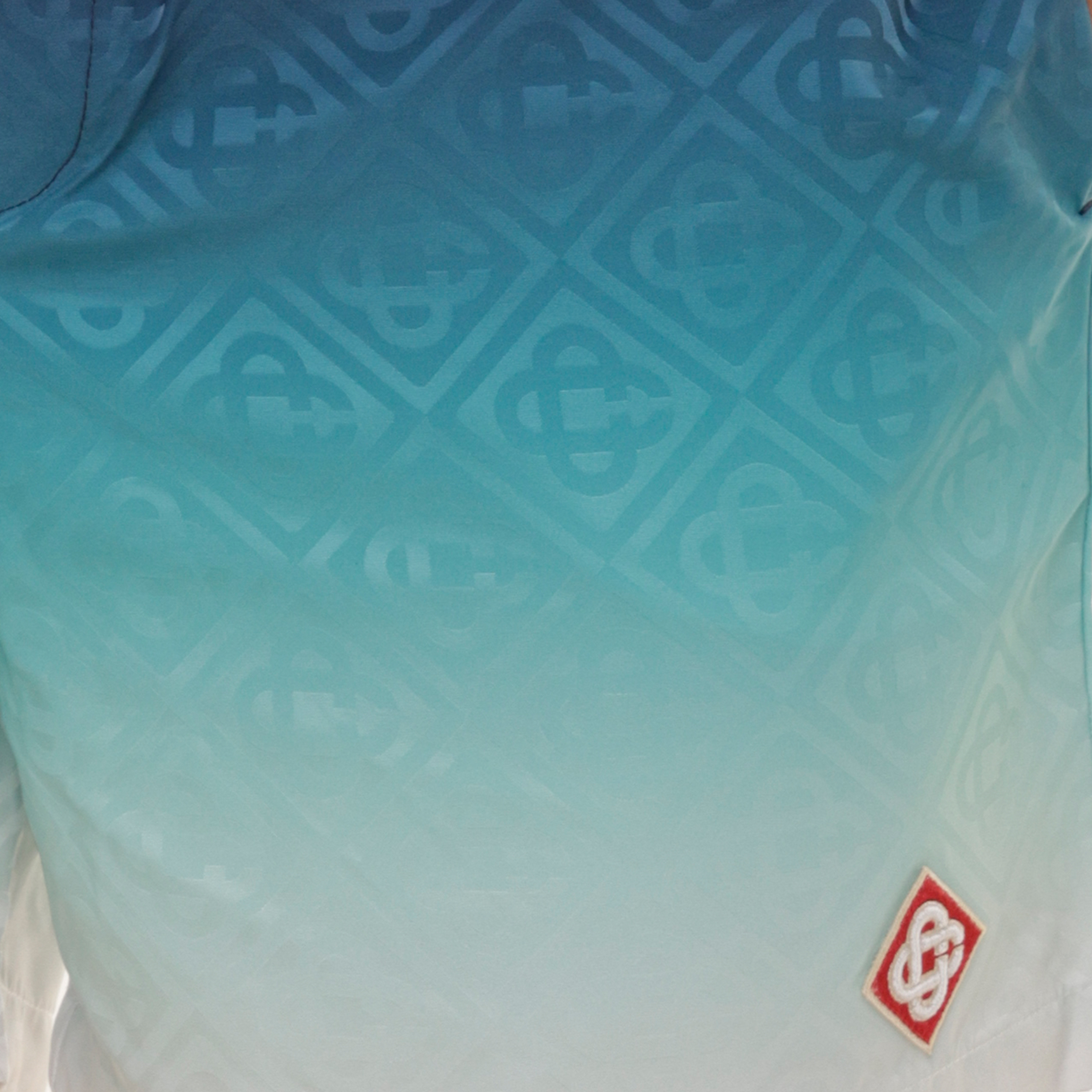 Pantaloneta Azul Casablanca Logo Jacquard