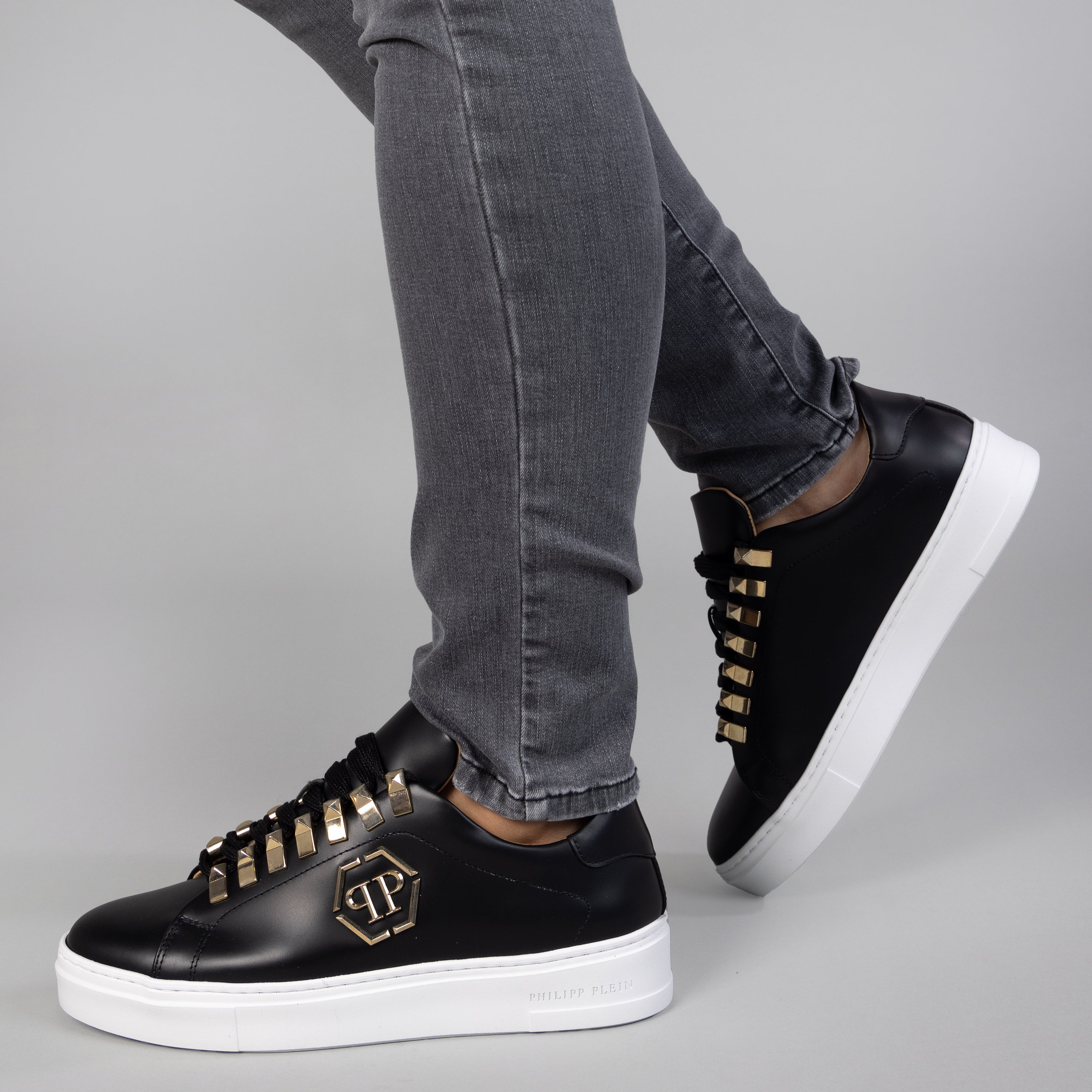 Sneakers Negros Philipp Plein Hexagon Plaque