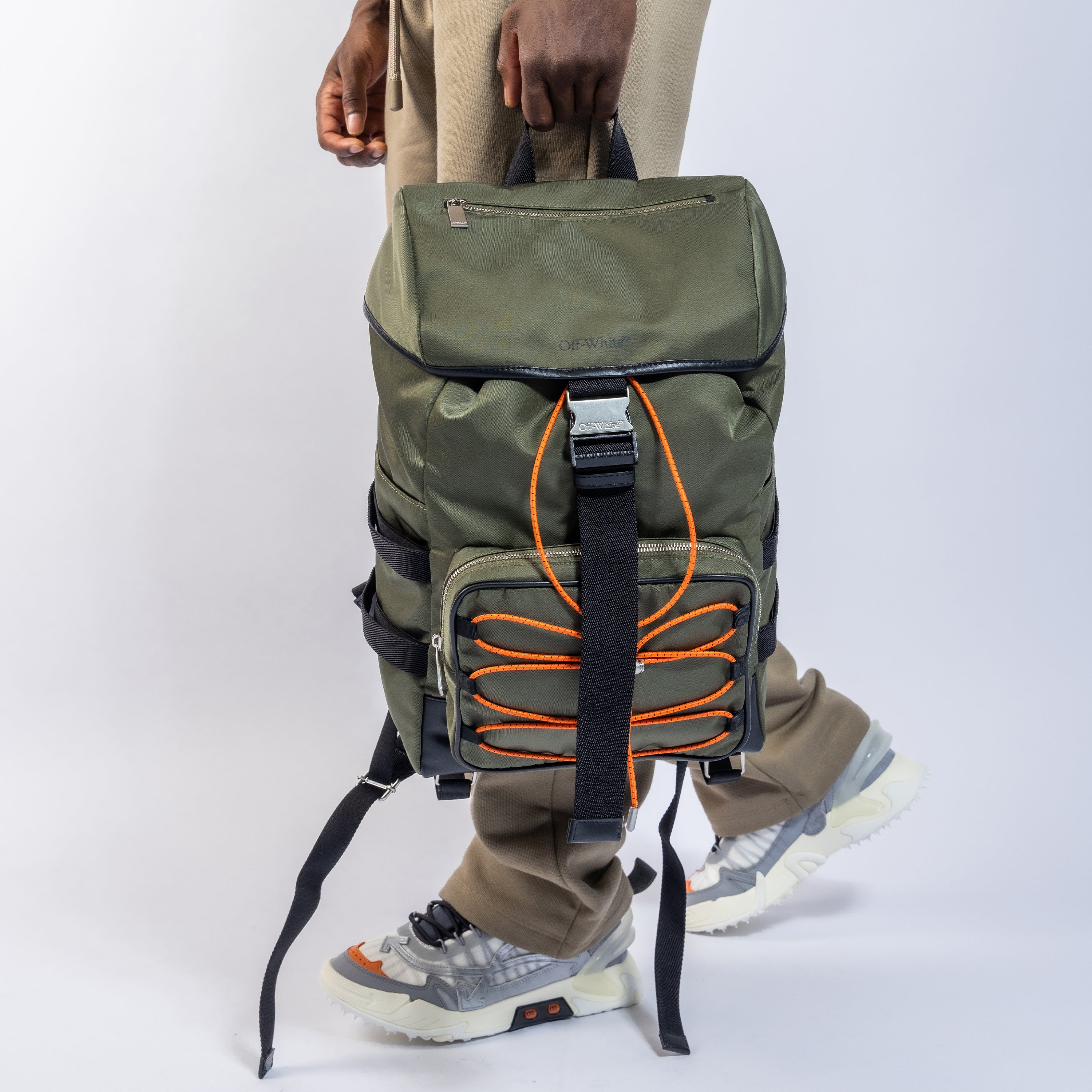 Mochila Verde Off-White Flap Courrier