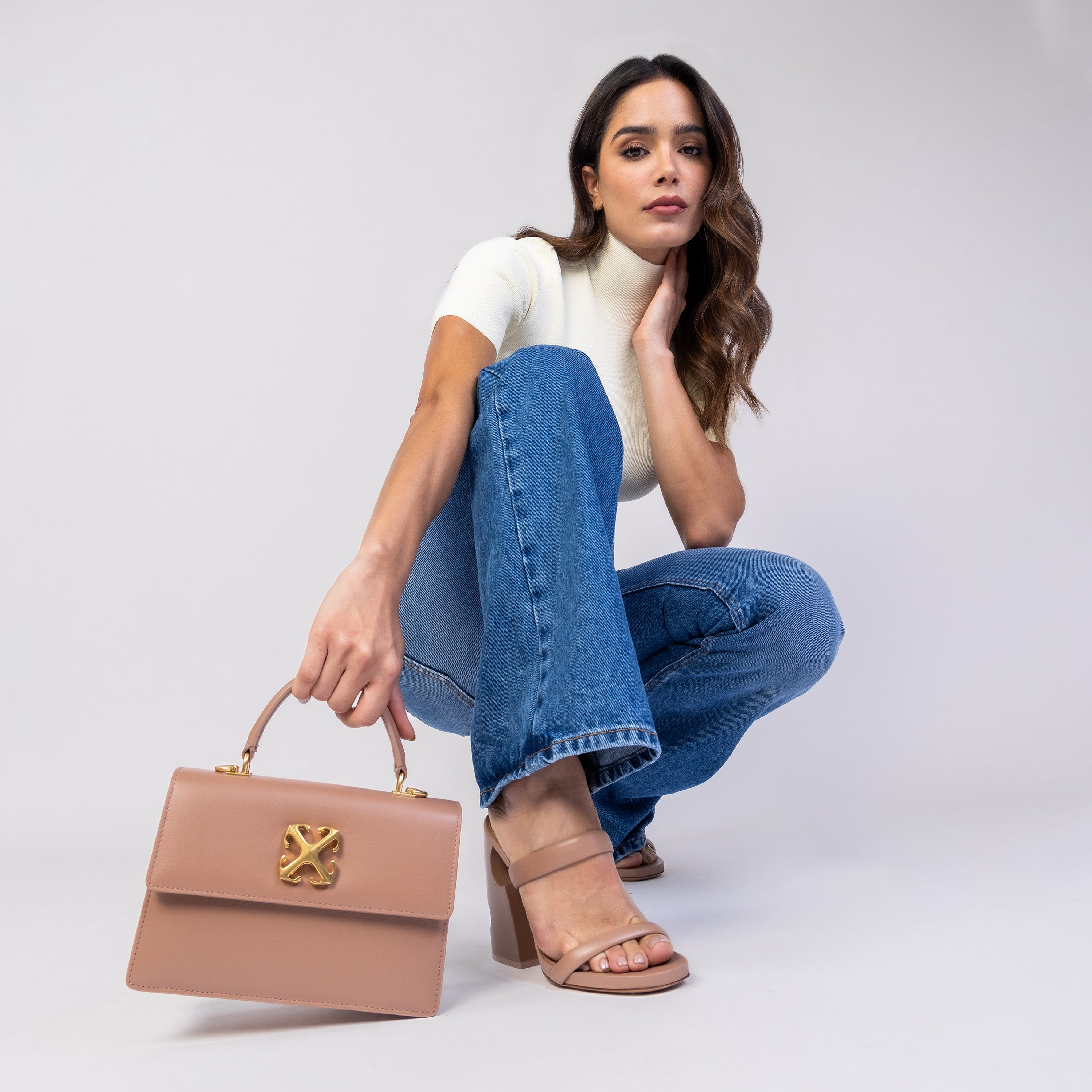 Sandalias de Tacón Café Off-White Metheor