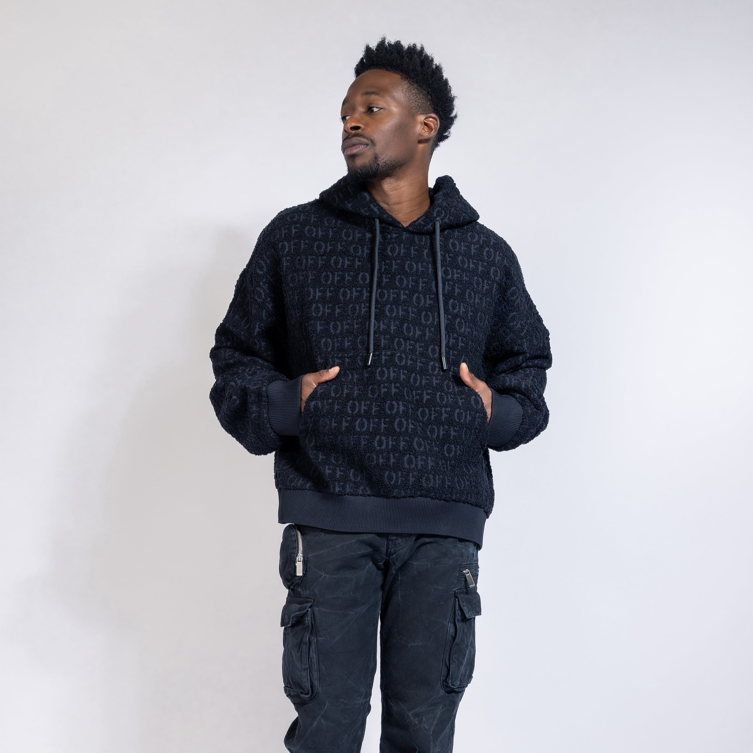 Buzo Tipo Hoodie Negro Off-White Off Multilogo