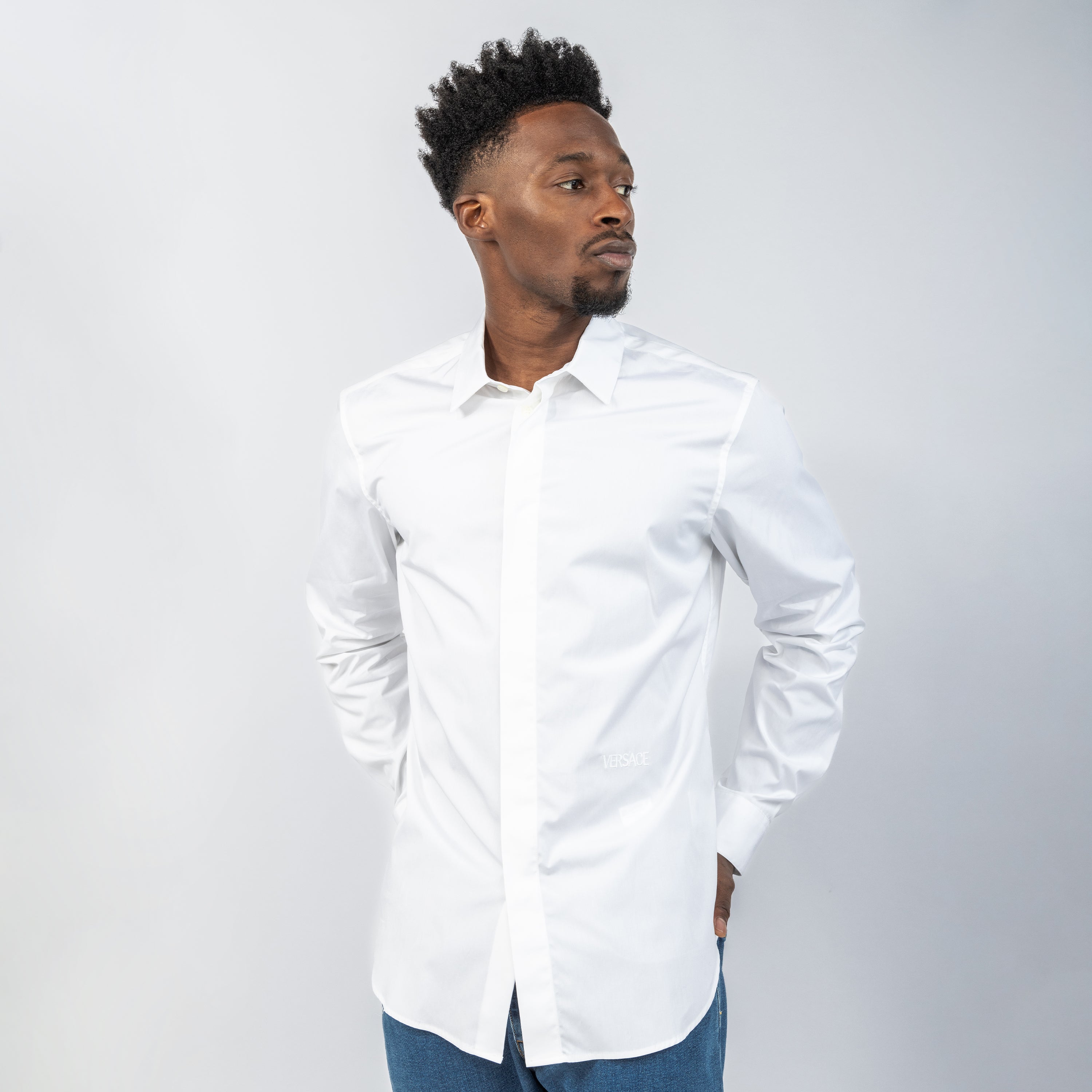 Camisa Blanca Versace Blanco Versace Logo