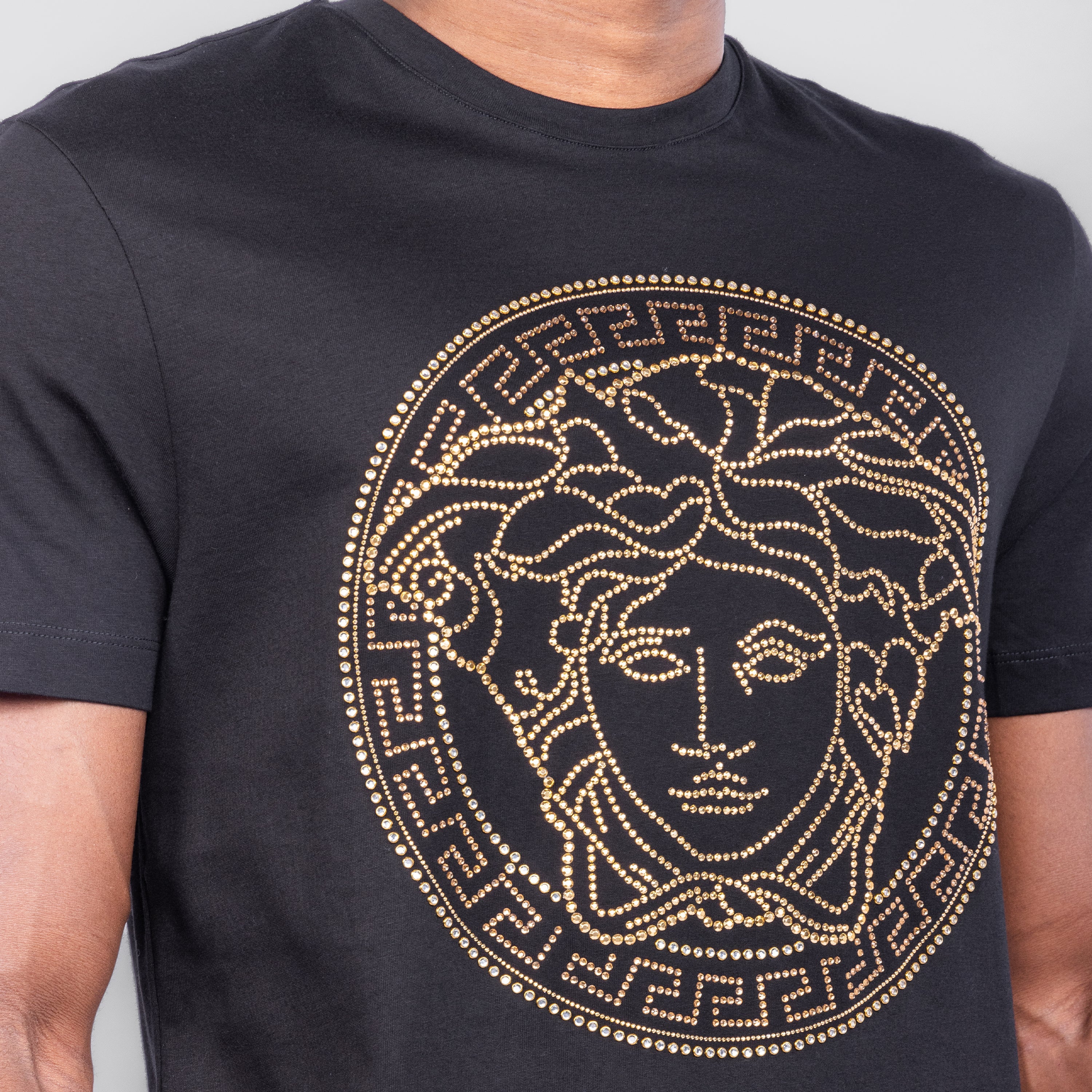 Camiseta Negra Versace Gold Medusa