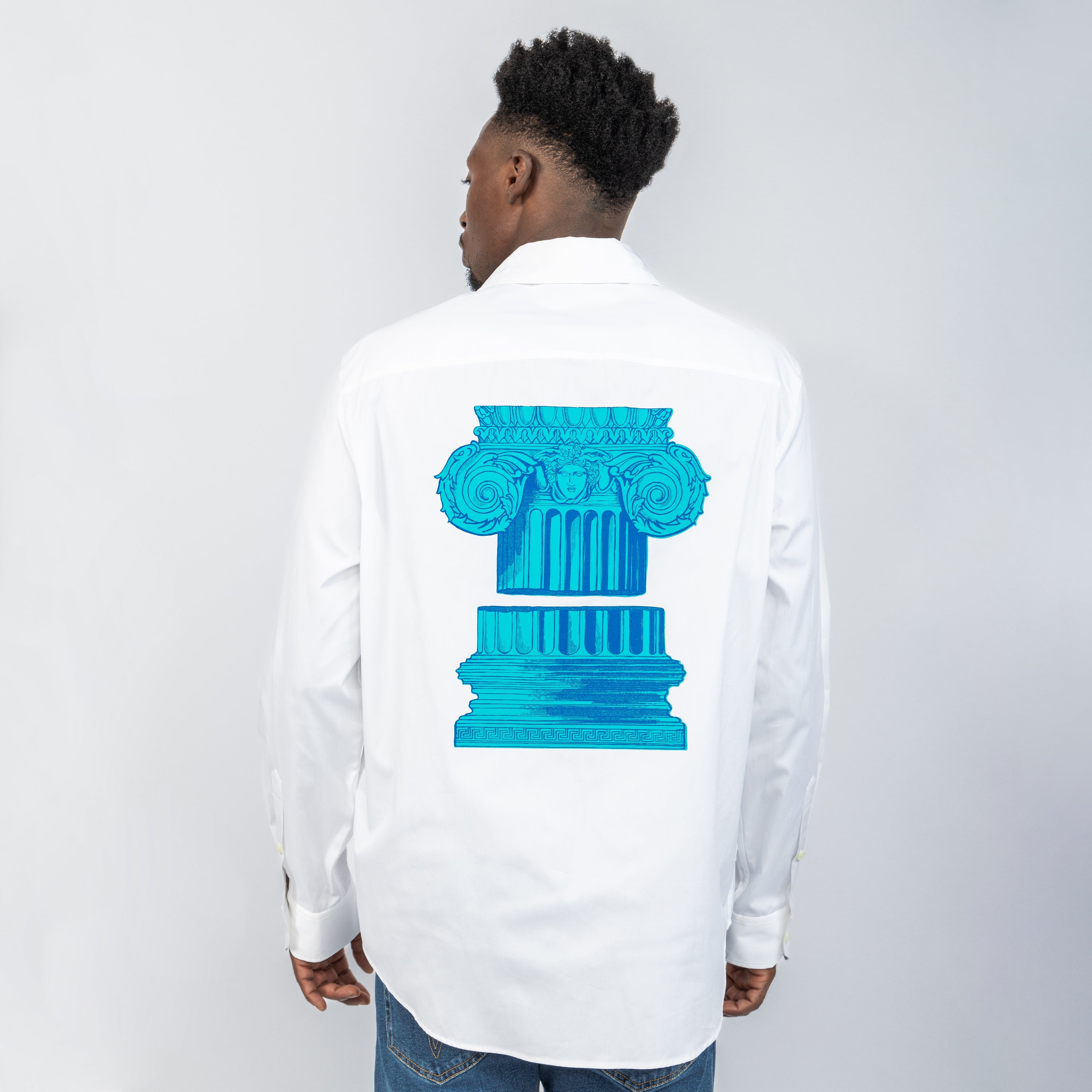 Camisa Blanca Versace Blue Logo