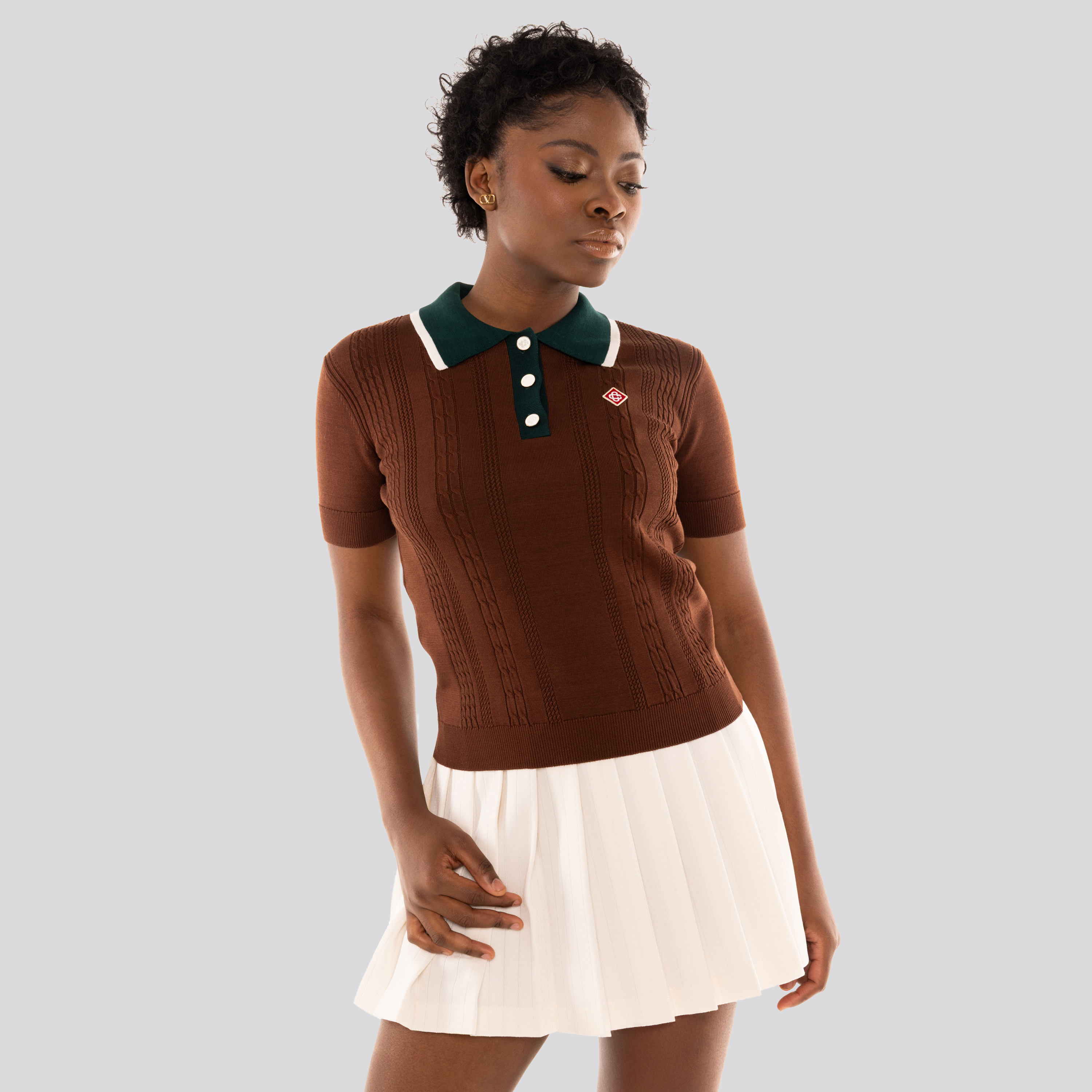 Camiseta Tipo Polo Café Casablanca Mini Cable