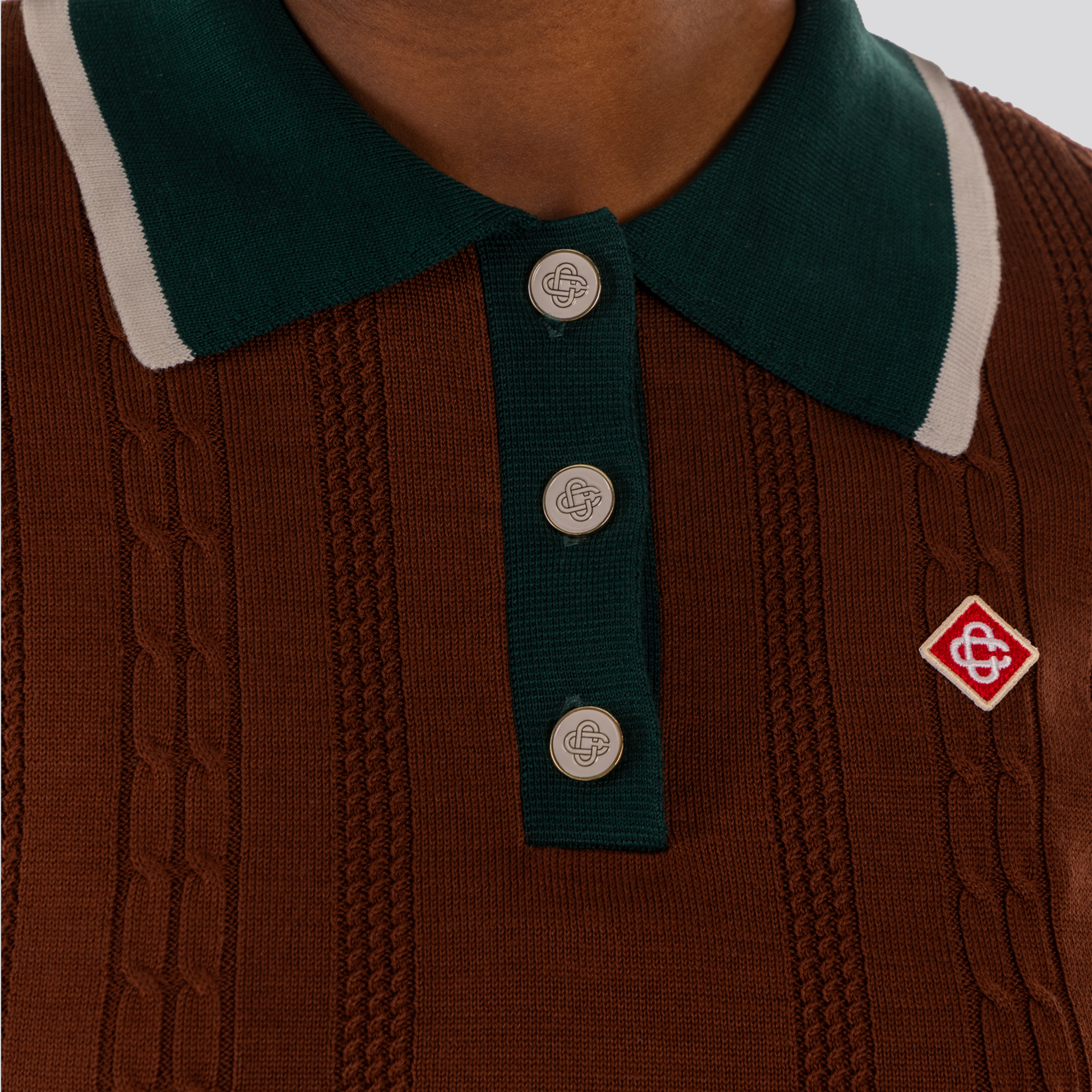 Camiseta Tipo Polo Café Casablanca Mini Cable