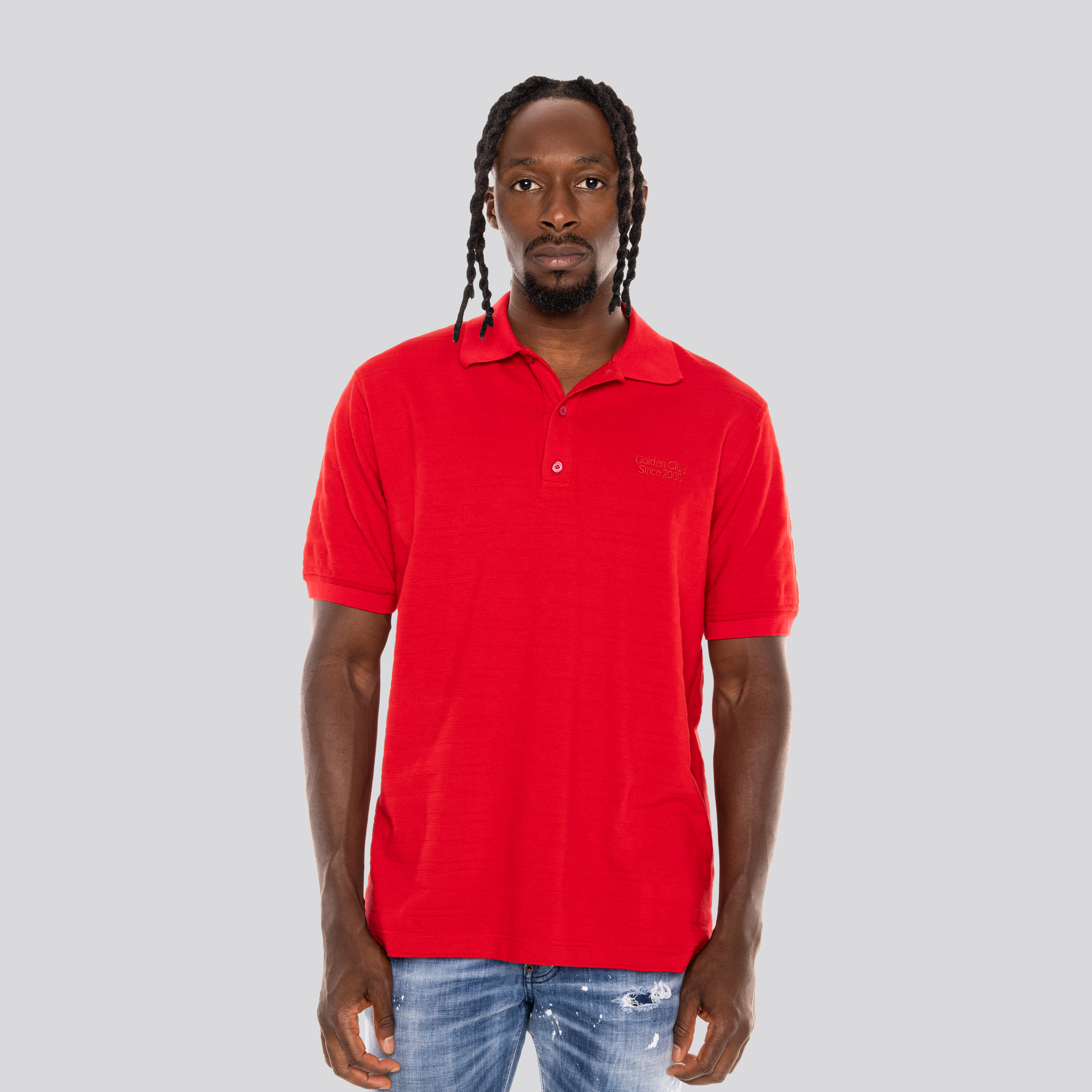 Polo Rojo Golden Goose Piquet