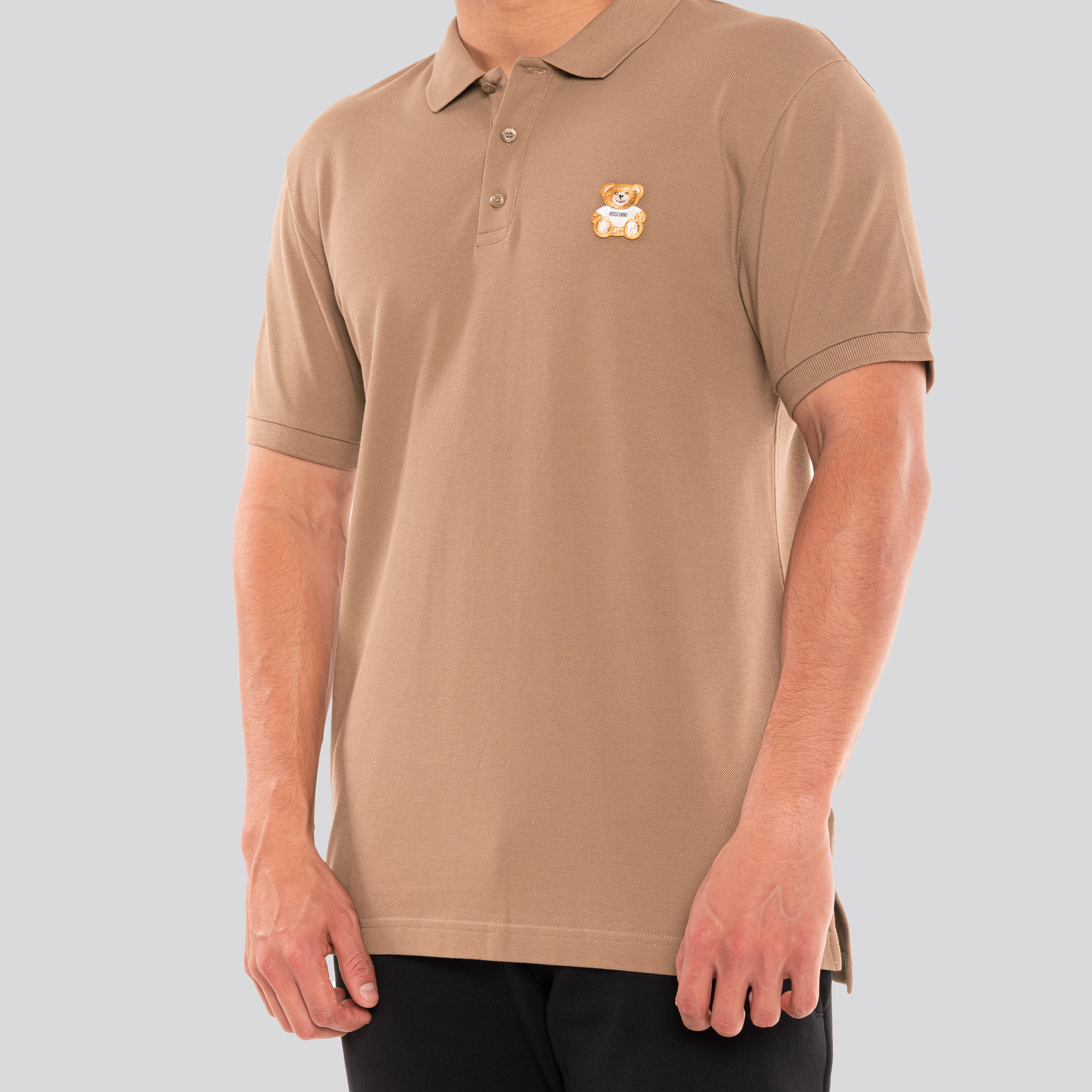 Camiseta Tipo Polo Beige Moschino Teddy