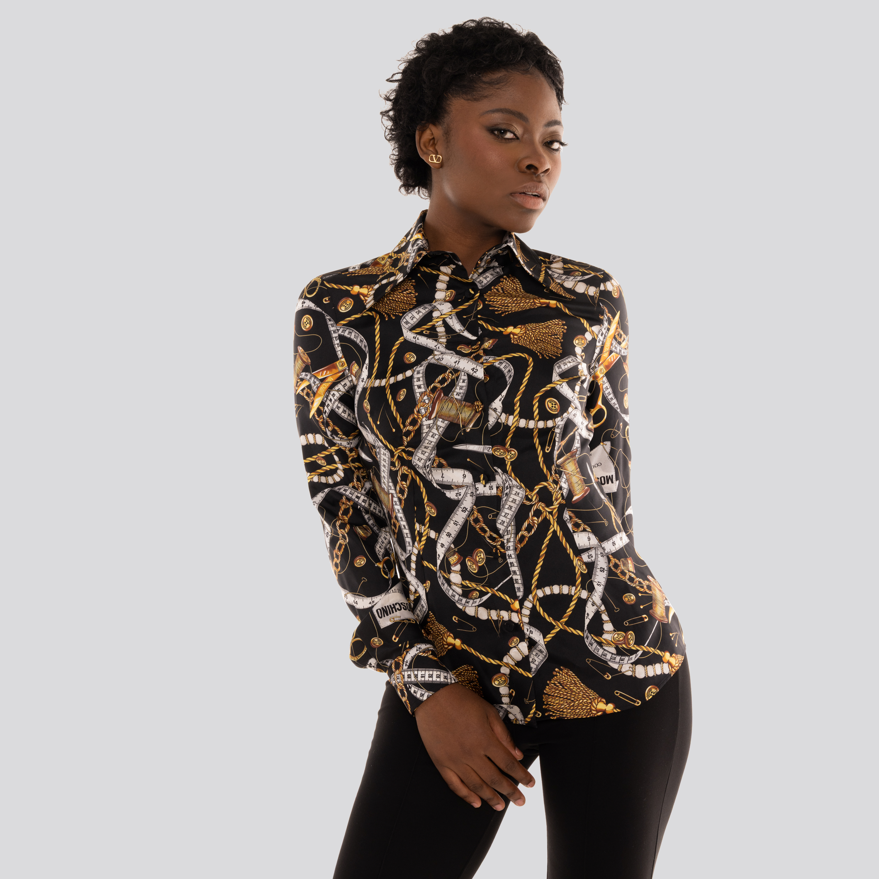 Camisa Negra Moschino Taylor