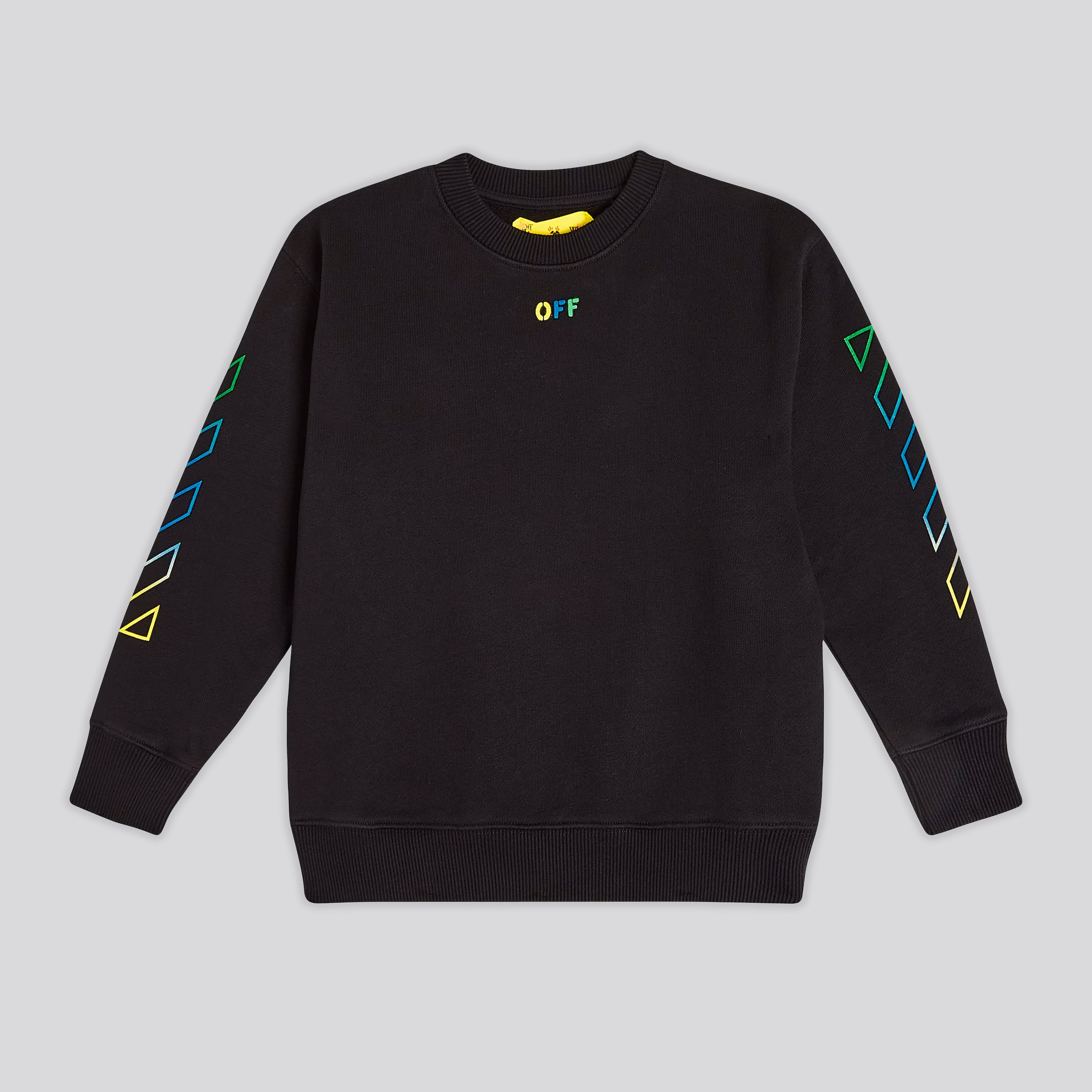 Buzo Negro Off-White Kids Arrow Rainbow