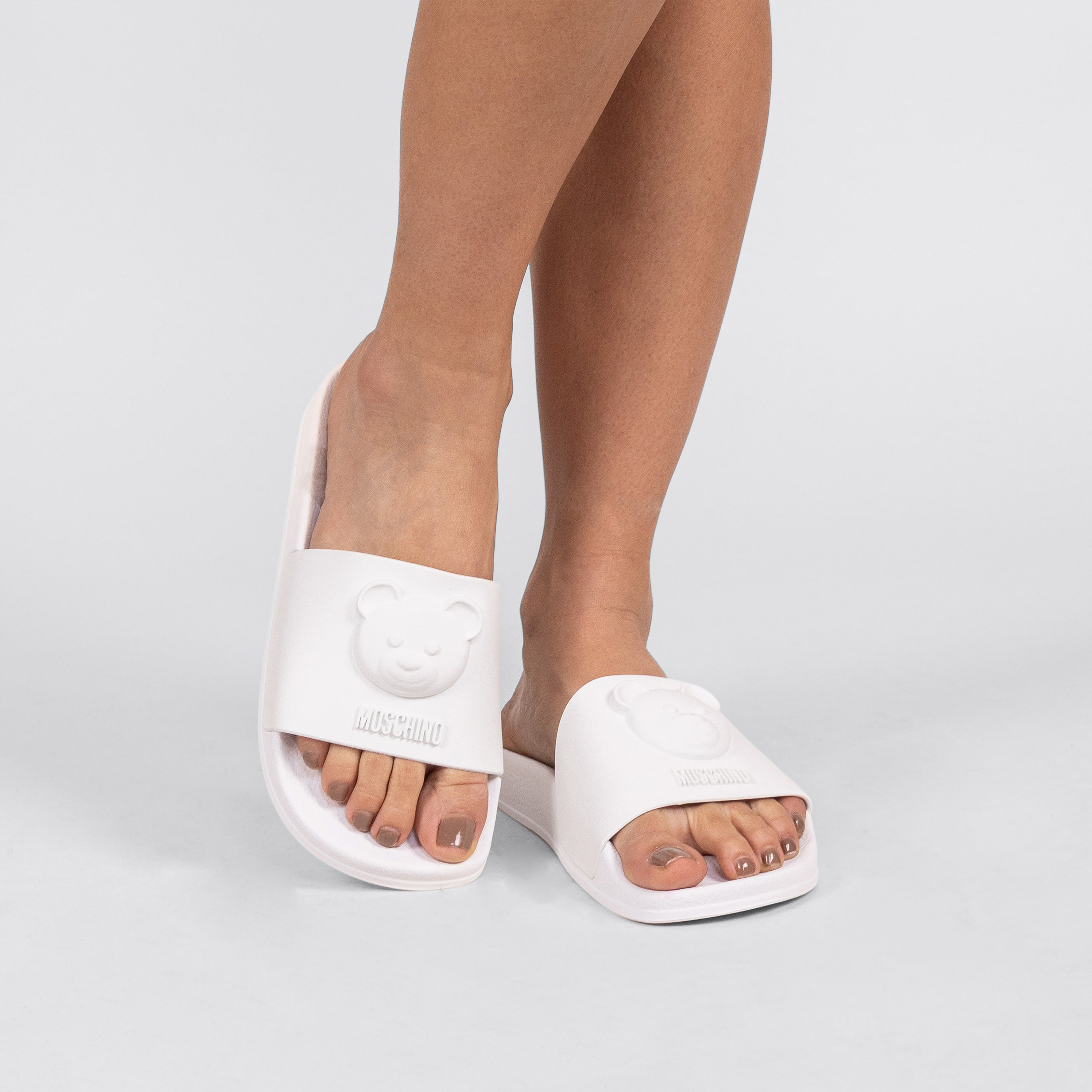 Sandalias Blanca Moschino Blancas Bear