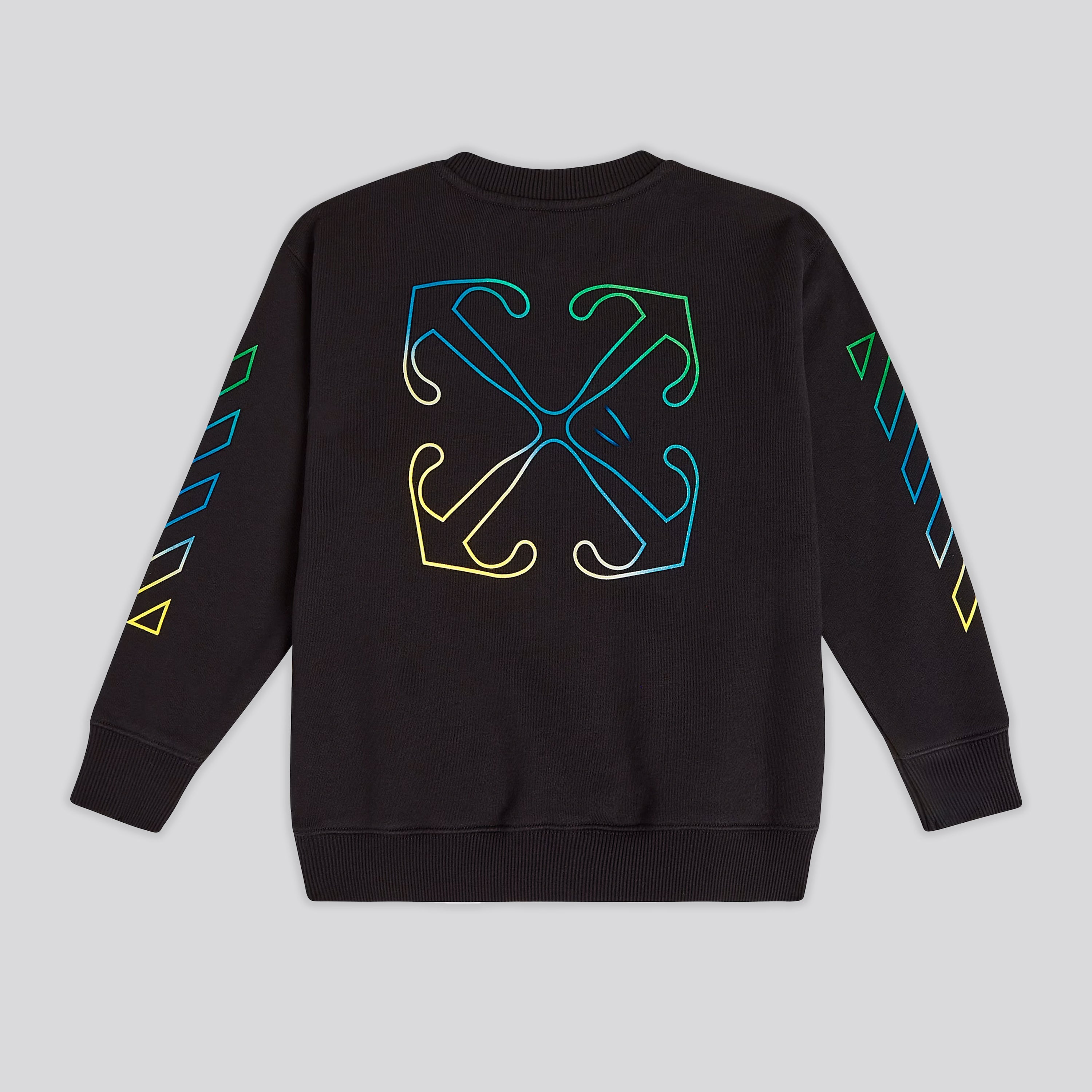 Buzo Negro Off-White Kids Arrow Rainbow