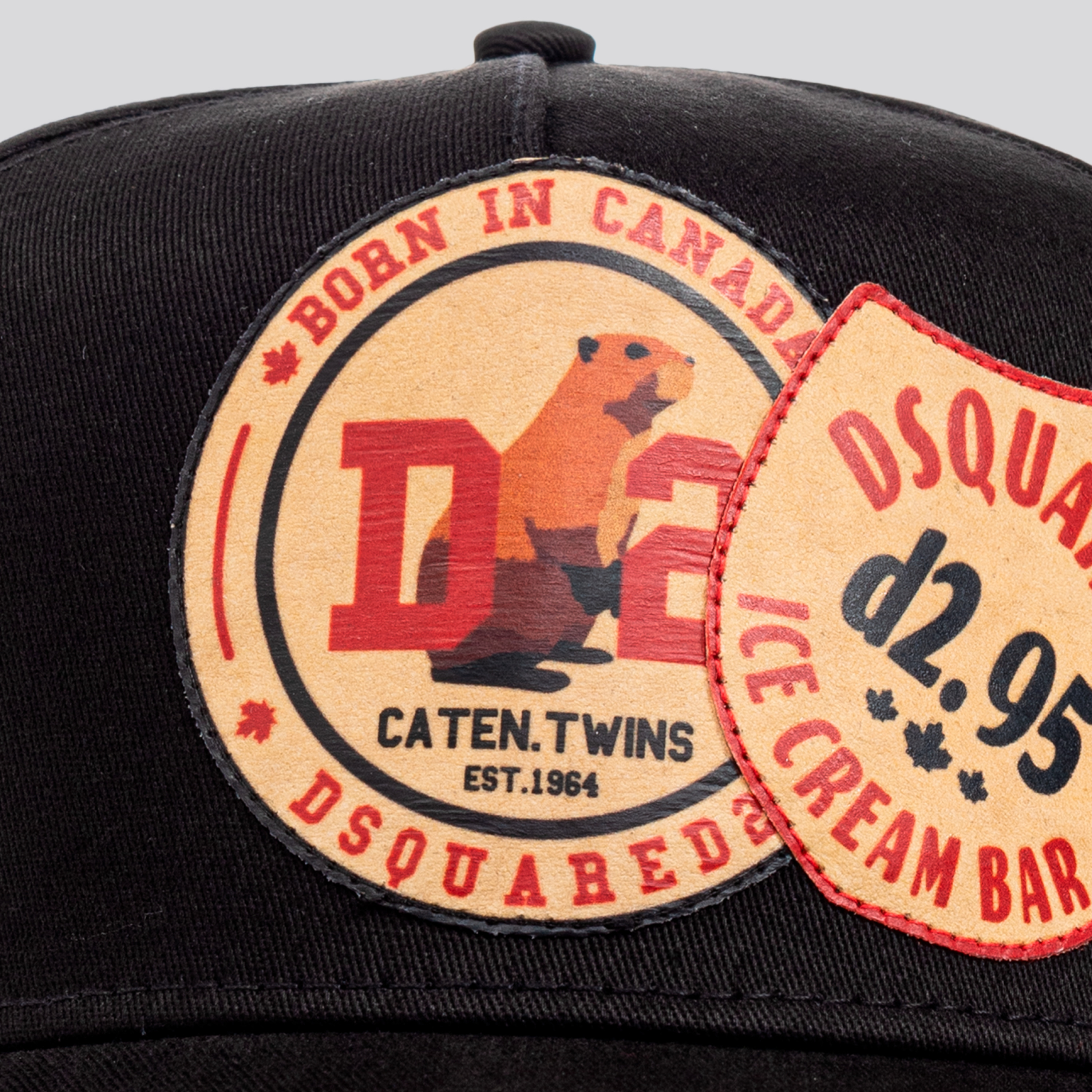 Gorra Negra Dsquared2 Double Patch