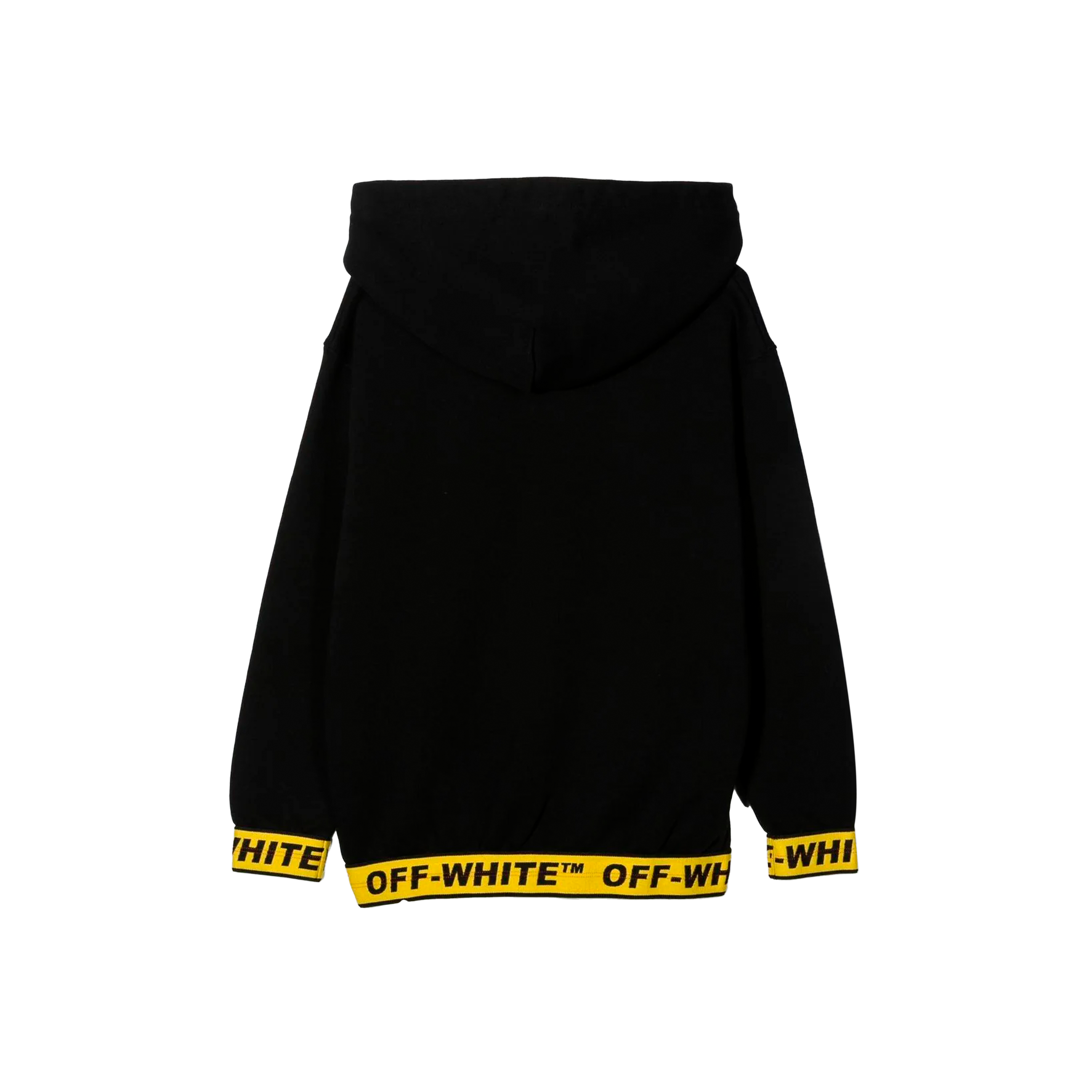 Buzo Tipo Hoodie Off-White Kids Negro Yellow Logo Industrial