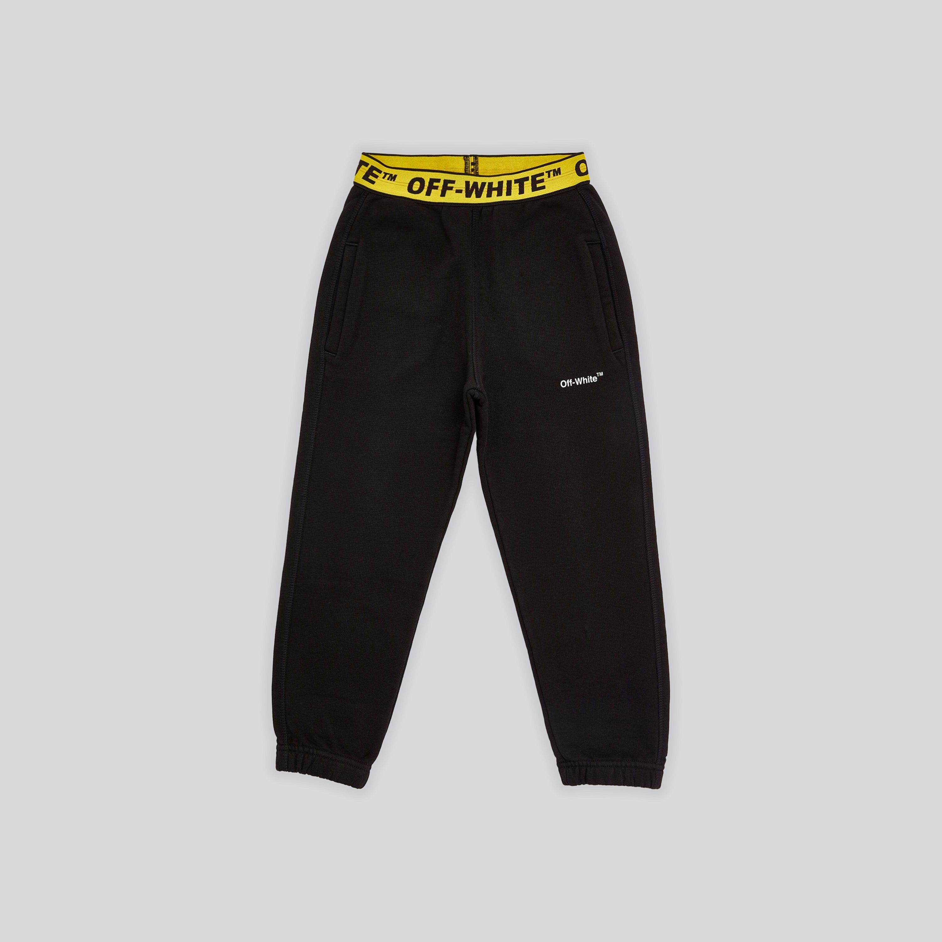 Jogger Negro Amarrillo Off-White Kids Logo Industrial