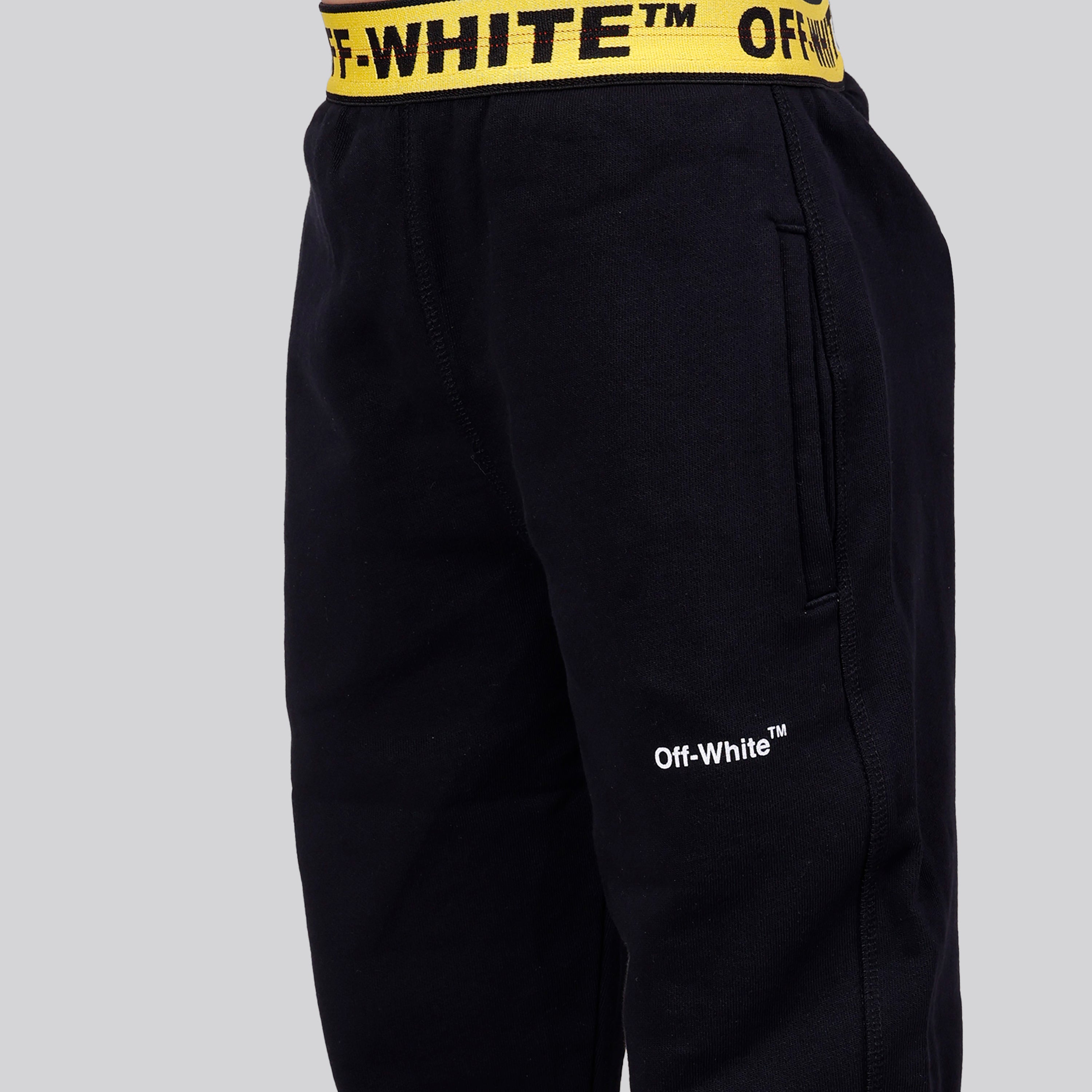 Jogger Negro Amarrillo Off-White Kids Logo Industrial
