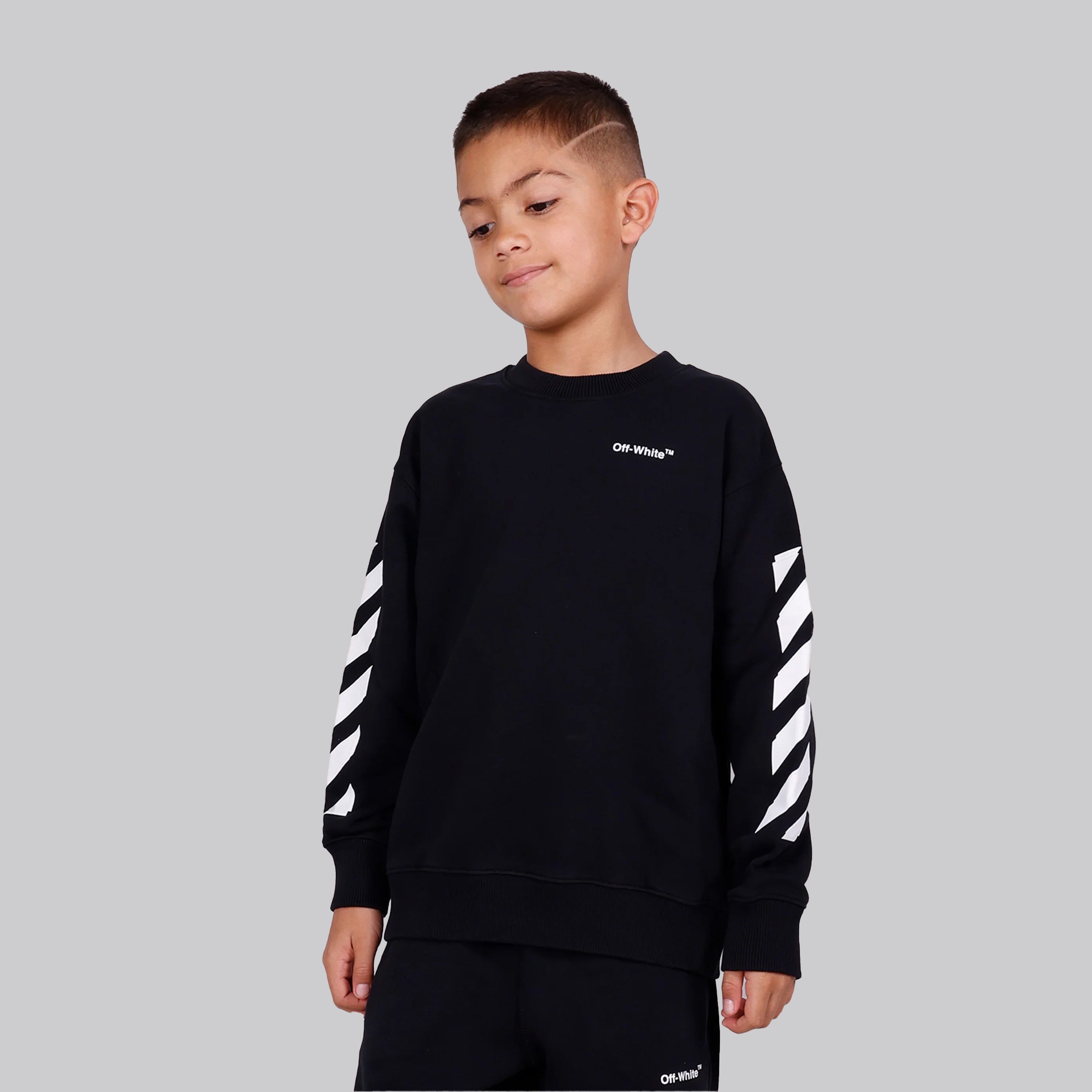 Suéter de Punto Negro Off-White Kids Rubber Arrow