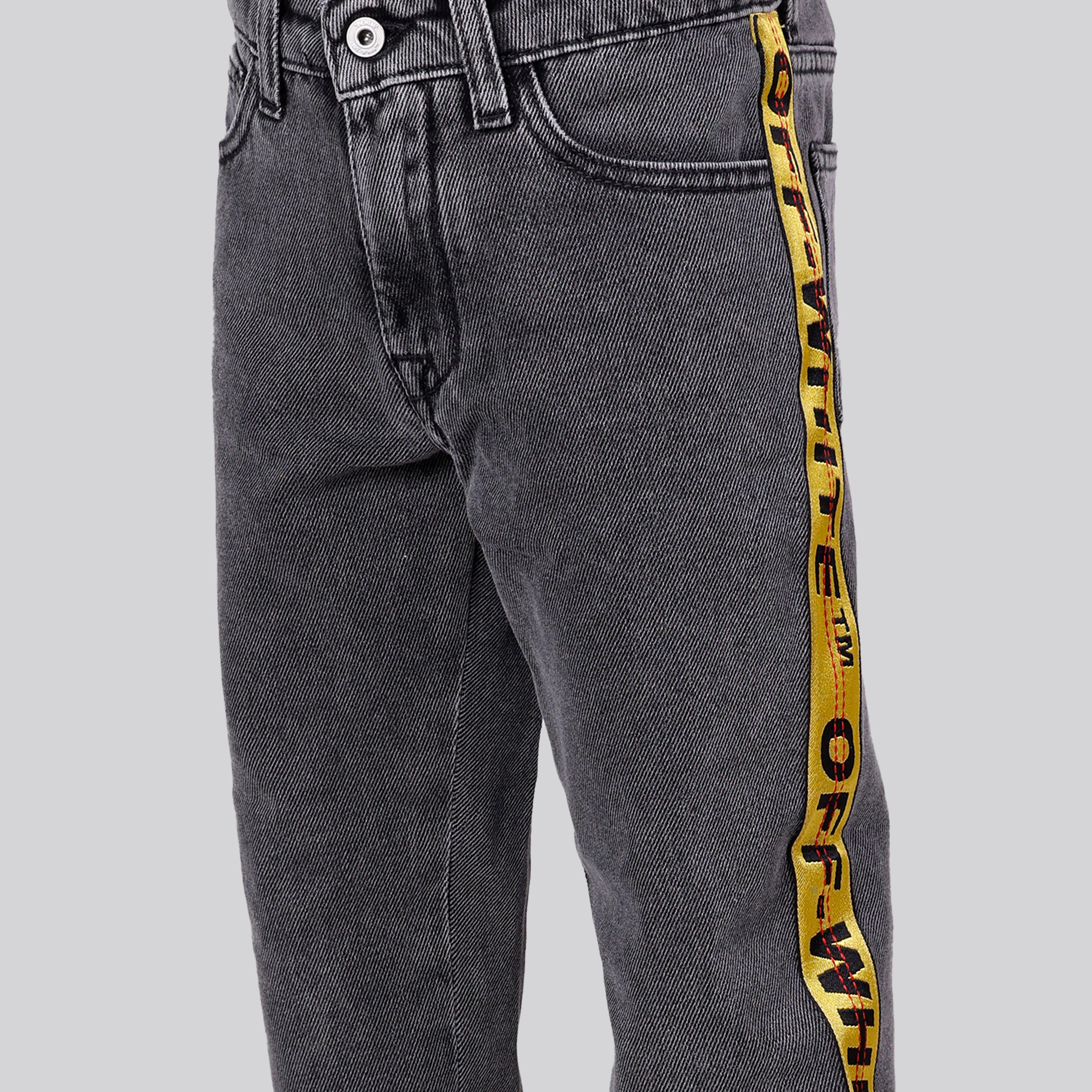 Jeans Gris Off-White Kids Industrial Logo Band
