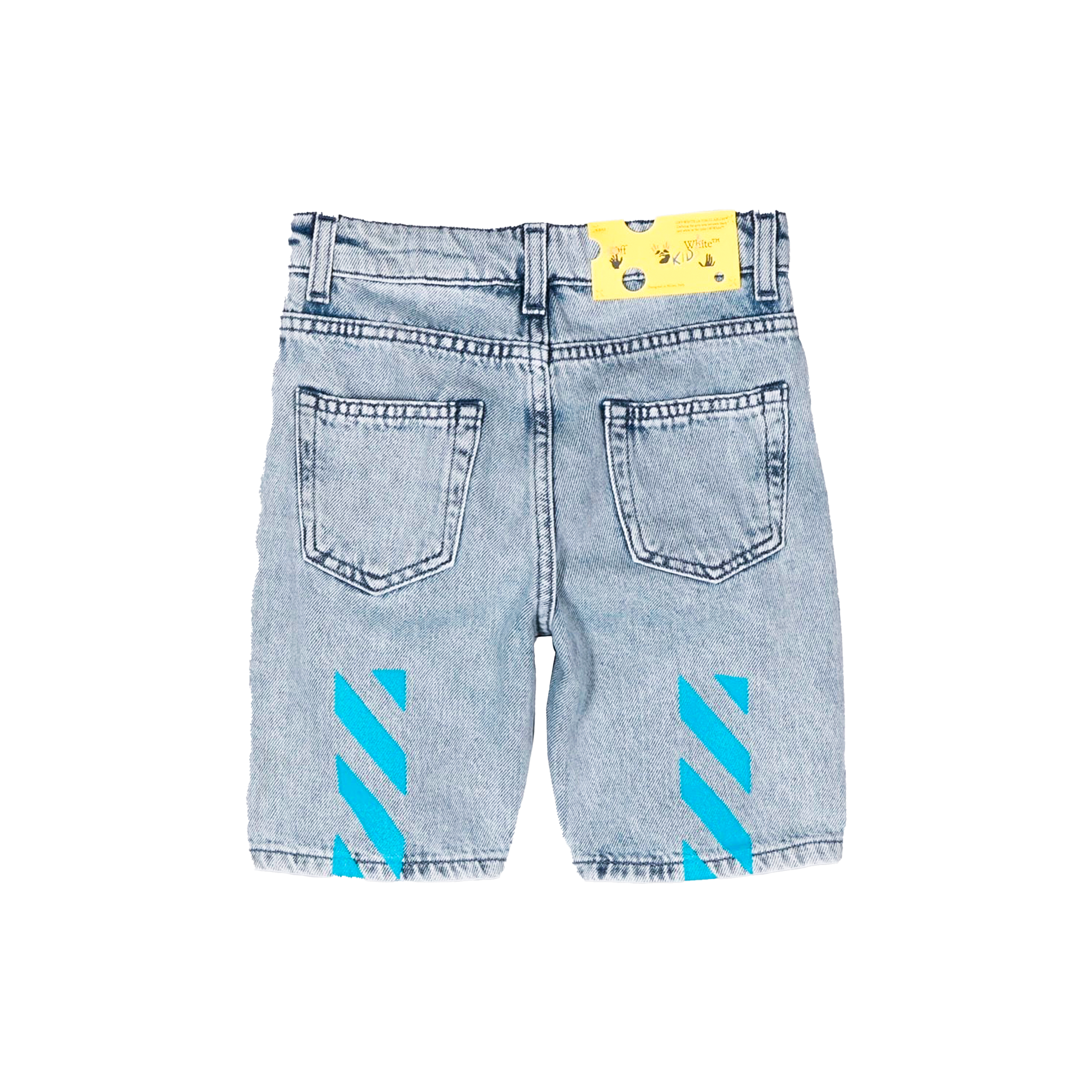 Short Bleach Azul Off-White Kids Helvetica Diag